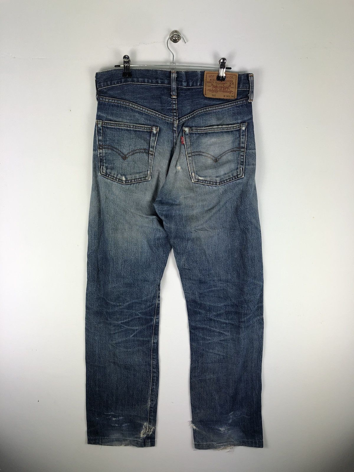 Levi's Vintage 90's LEVI'S 502 Big E Talon Zipper Redline Selvedge Size US 30 / EU 46 - 5 Thumbnail