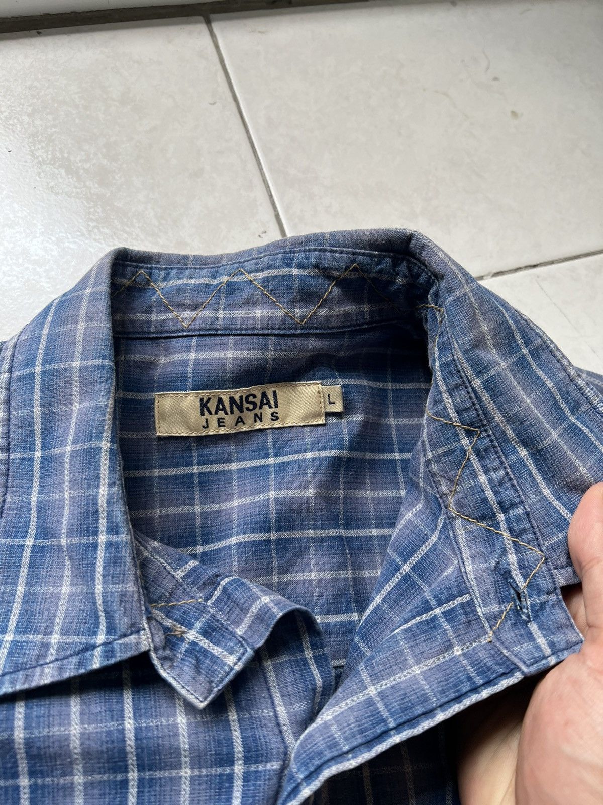 Kansai Yamamoto Kansai Jeans Long Sleeves Striped Shirts Size US L / EU 52-54 / 3 - 8 Thumbnail