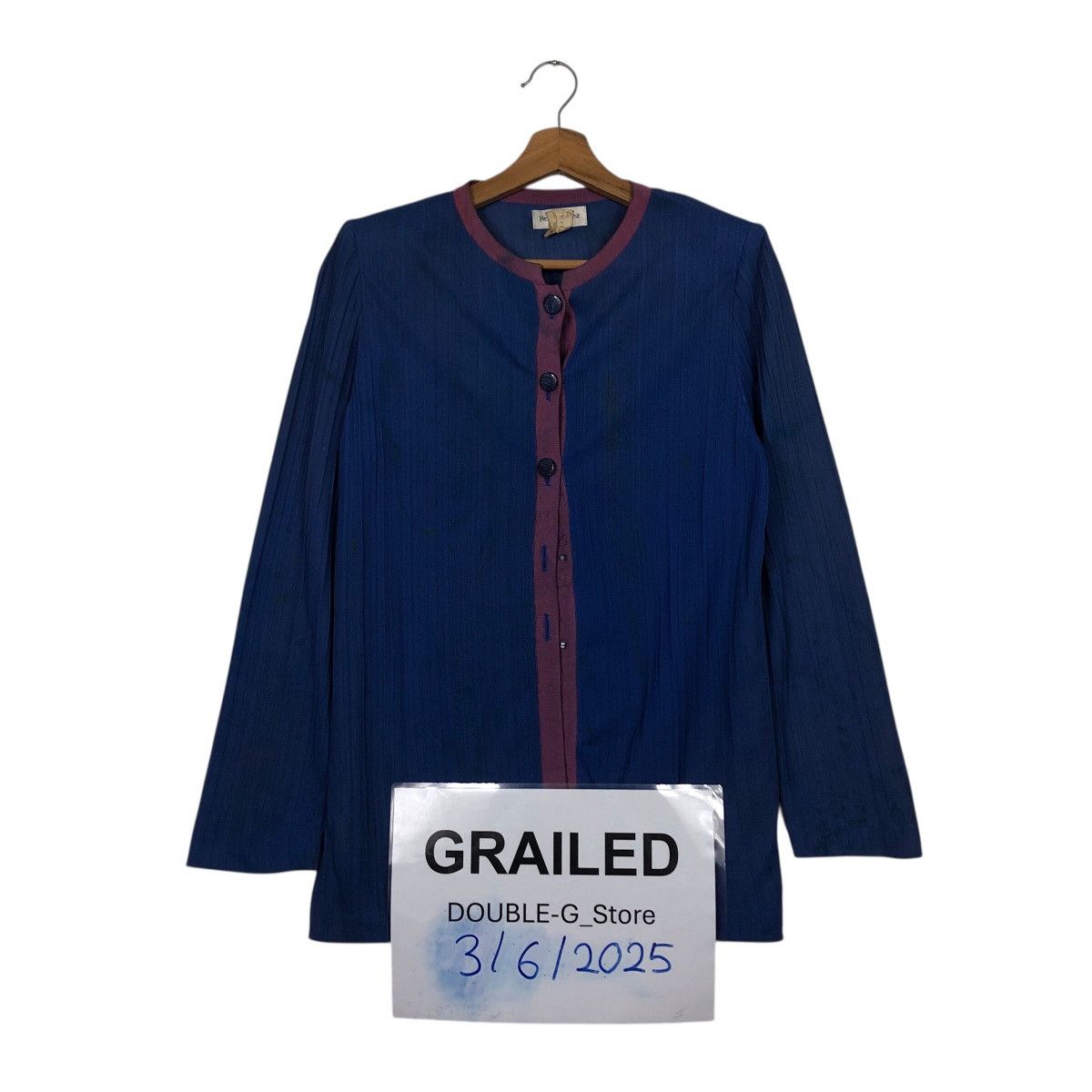 Yves Saint Laurent Vintage Indigo Woven Tunic Shirt Yves Saint Laurent Size M / US 6-8 / IT 42-44 - 1 Thumbnail
