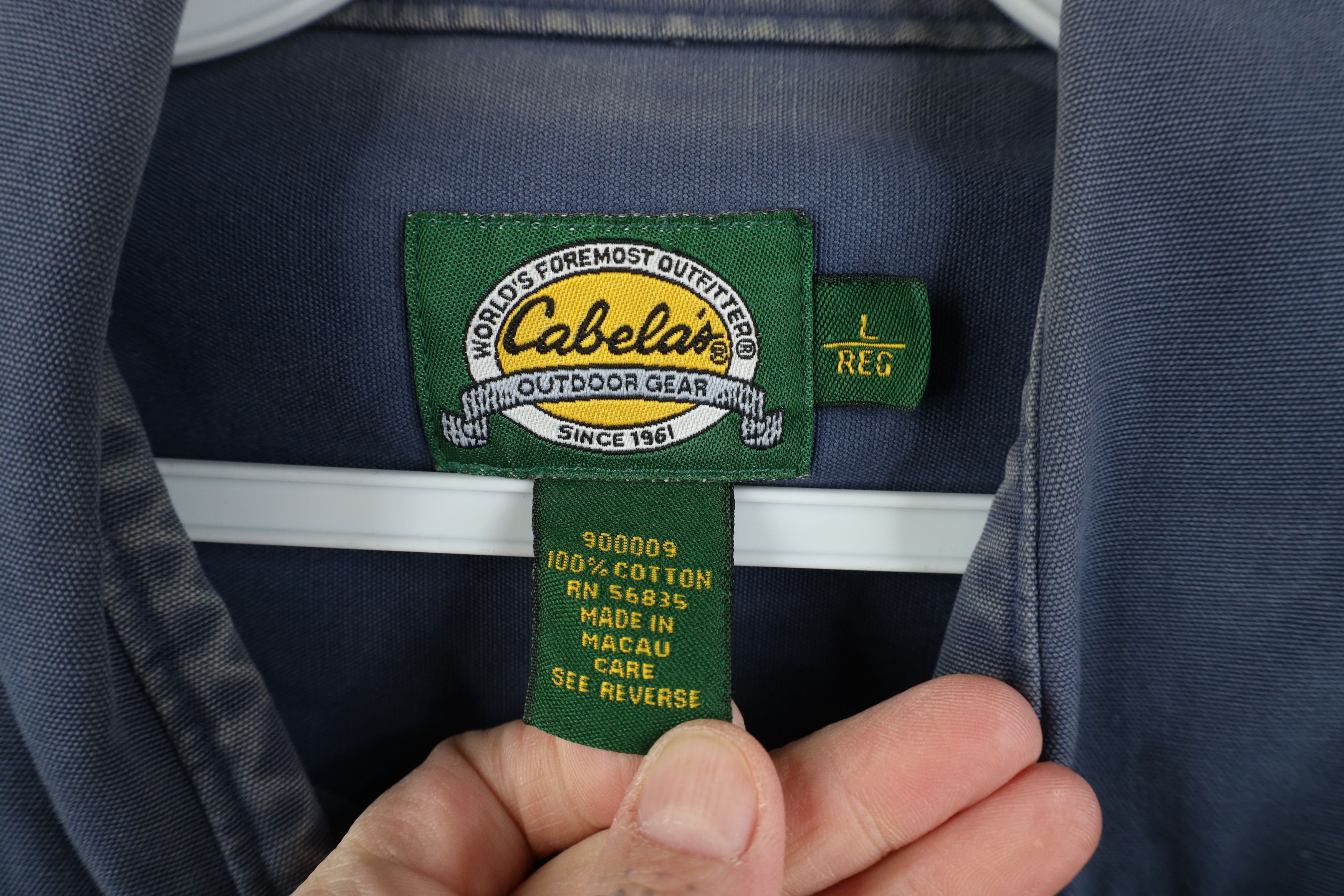 Cabelas Vintage 90s Cabelas Heavyweight Canvas Button Shirt Blue Size US L / EU 52-54 / 3 - 5 Thumbnail