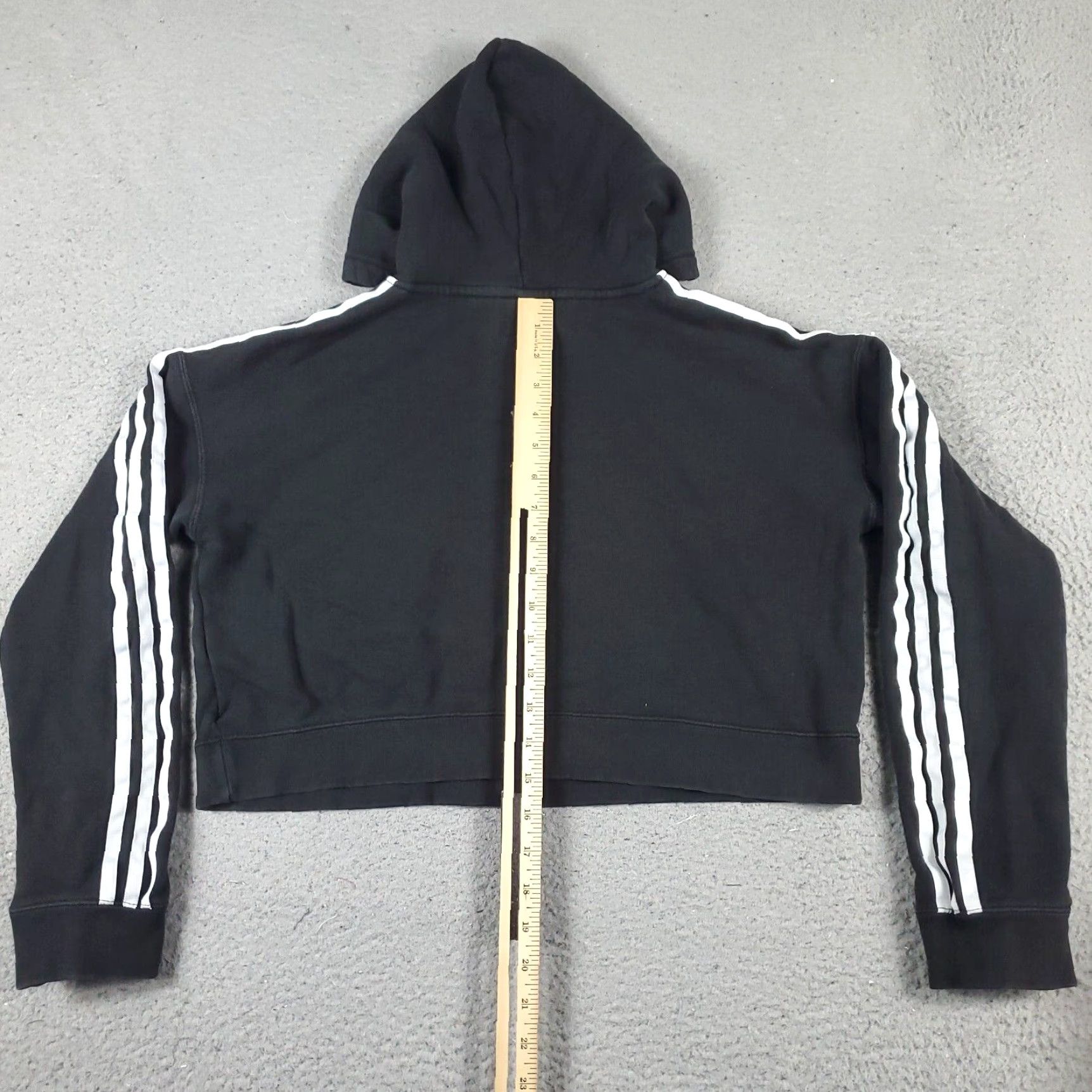 Adidas Adidas Hoodie Womens XS Black Pullover Crop Long Sleeve Activewear Size XS / US 0-2 / IT 36-38 - 6 Thumbnail