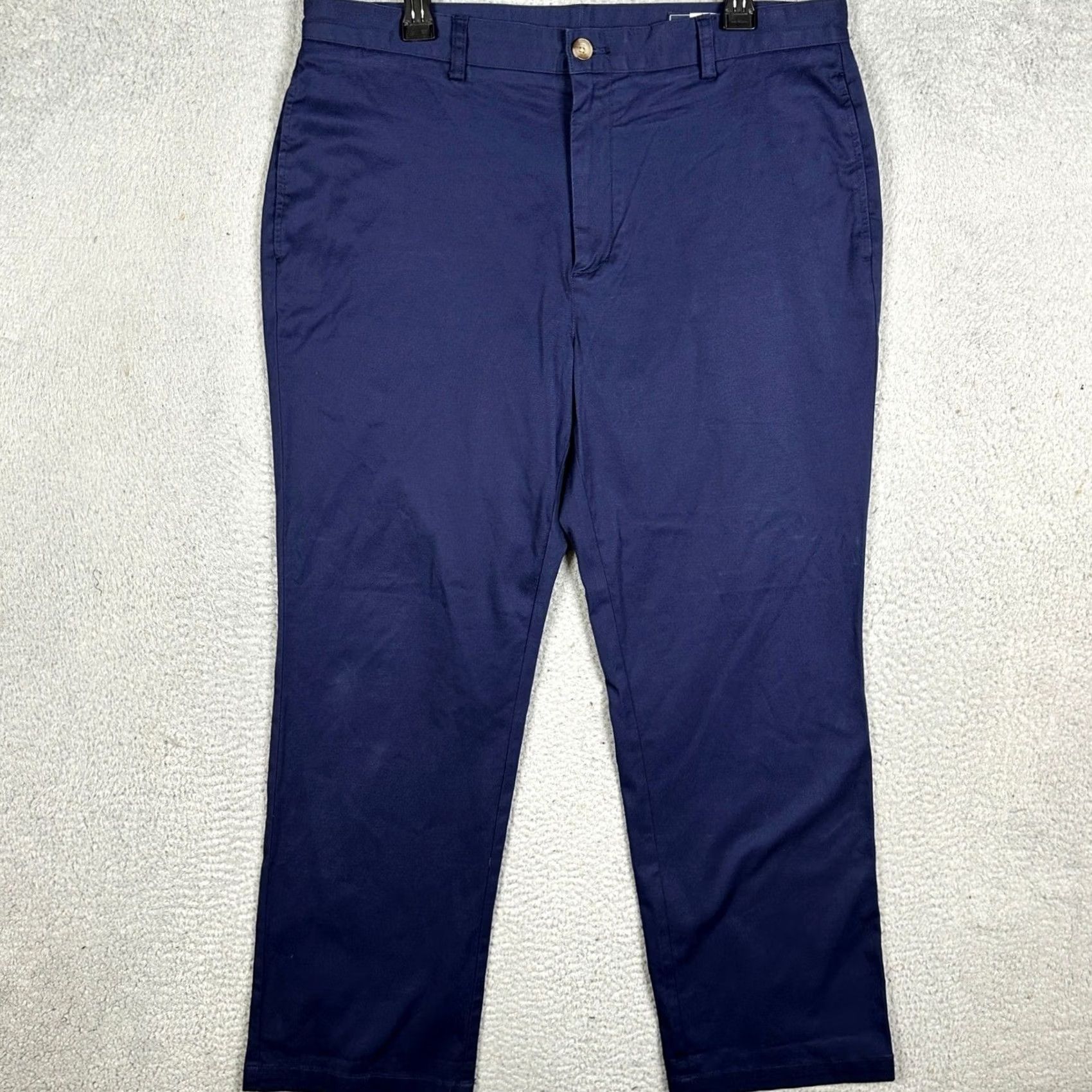 Vineyard Vines Vineyard Vines Pants Mens 35X30 Navy Blue Khakis Flat Front Stretch Straight Leg Size US 35 - 2 Thumbnail