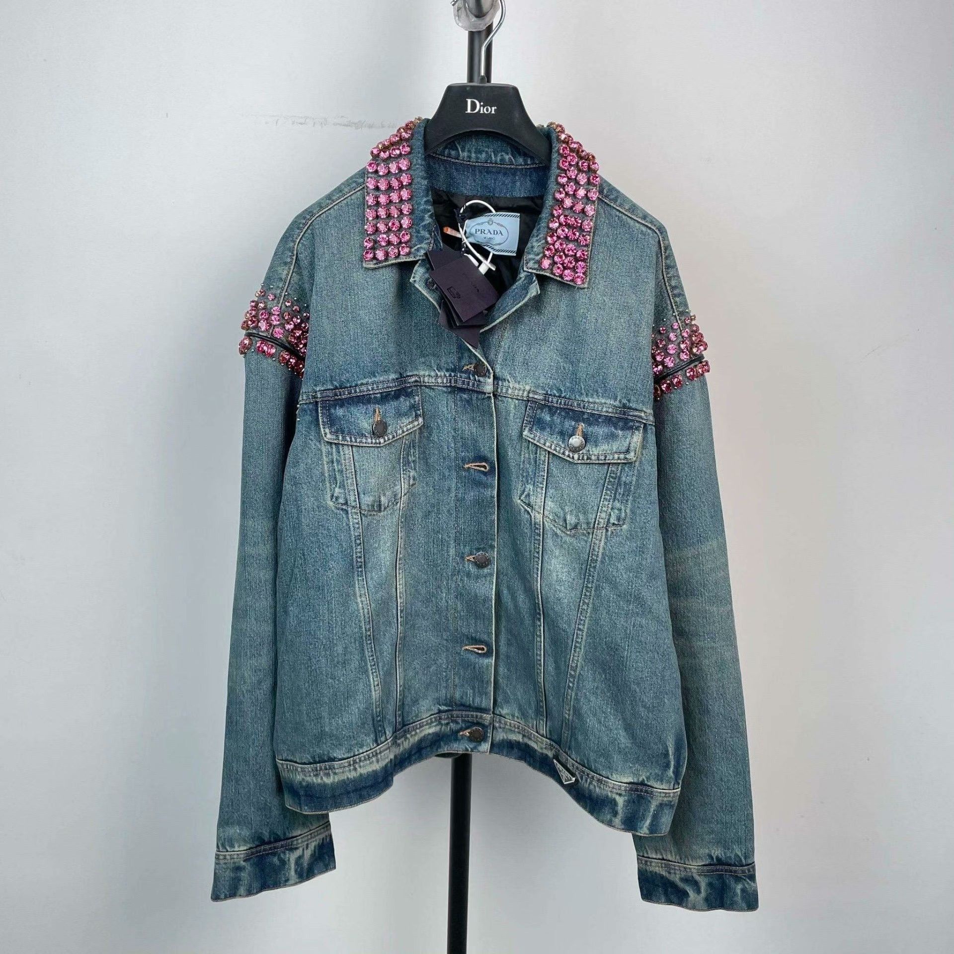 Prada Prada Denim Blue Jacket 40 Women Size M / US 6-8 / IT 42-44 - 1 Thumbnail