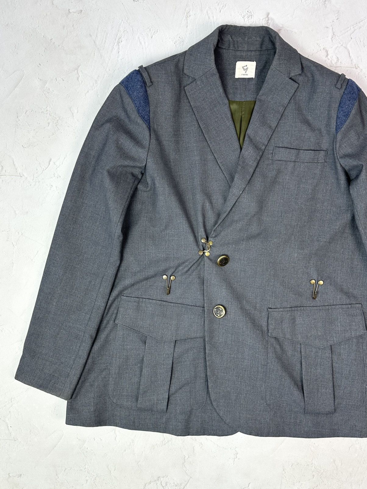 Vintage Vintage Grey Interesting Design Blazer Jacket Size US M / EU 48-50 / 2 - 4 Thumbnail