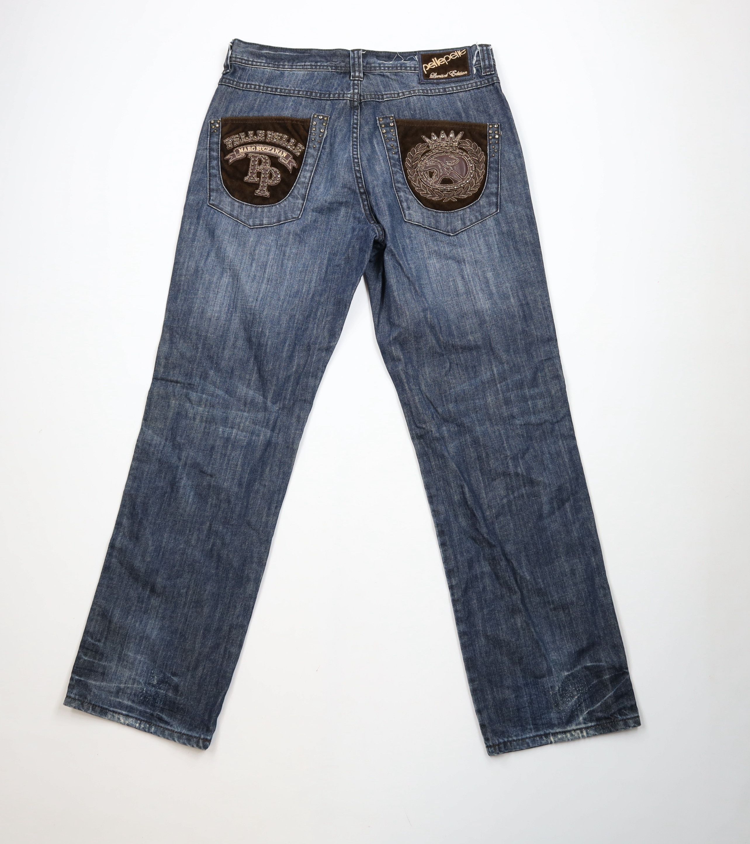 Pelle Pelle Vintage Pelle Pelle Limited Edition Trim Wide Leg Jeans Size US 36 / EU 52 - 11 Thumbnail