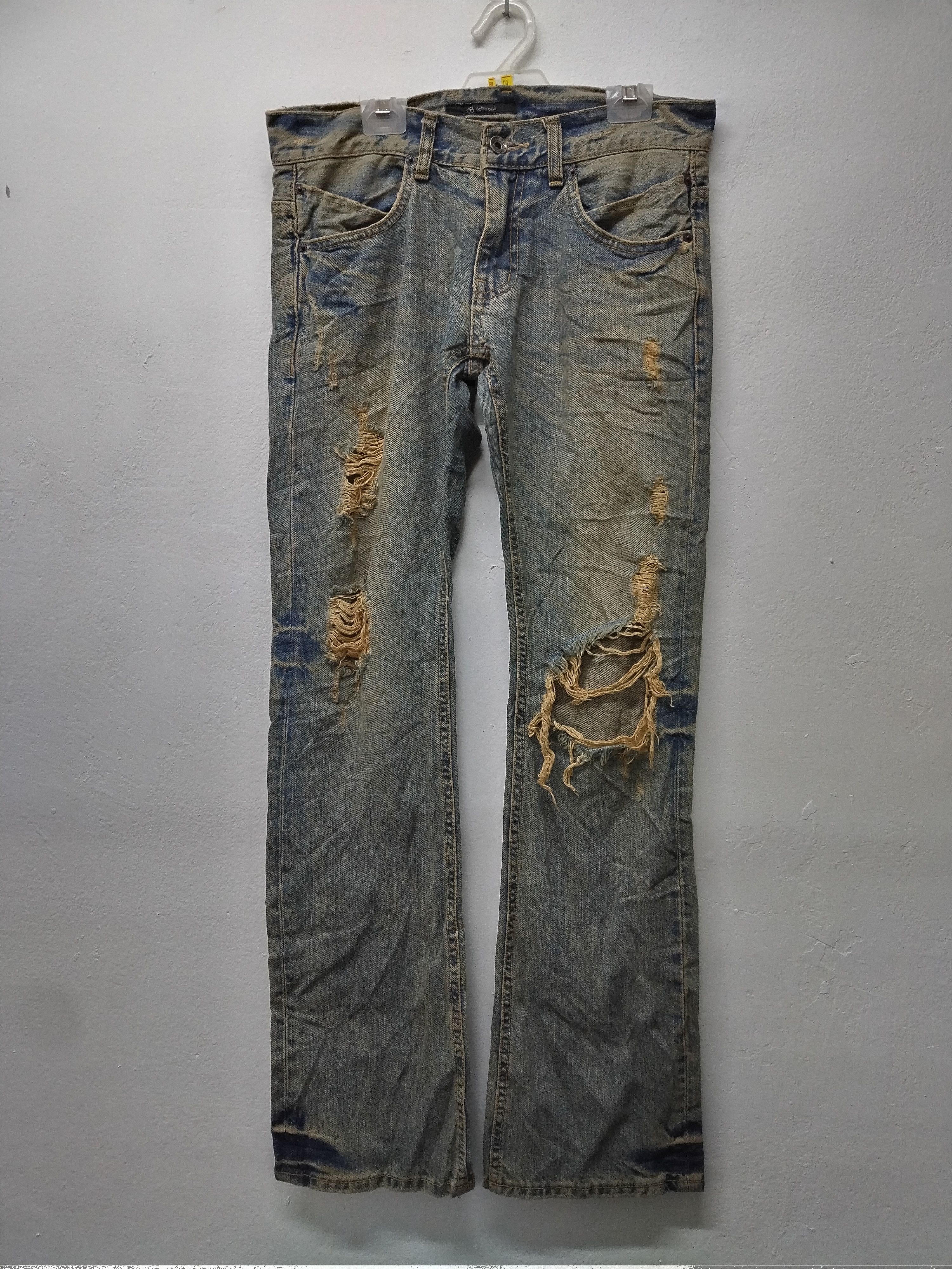 image of Distressed Denim x John Bull Crazy Cool VTG Distressed Trash Flared Design John Bull Jean in Faded 