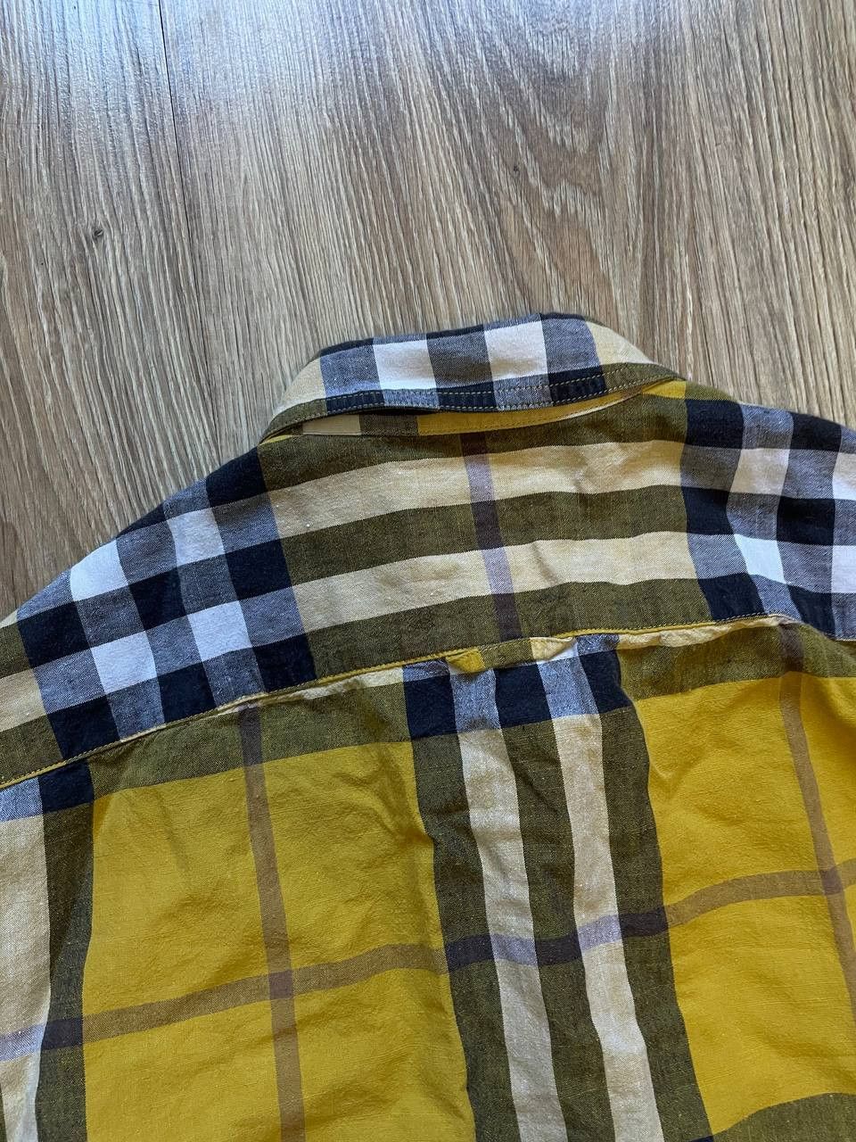 Burberry Burberry Brit YELLOW Check Linen / Cotton Button Down Shirt Size US S / EU 44-46 / 1 - 7 Thumbnail