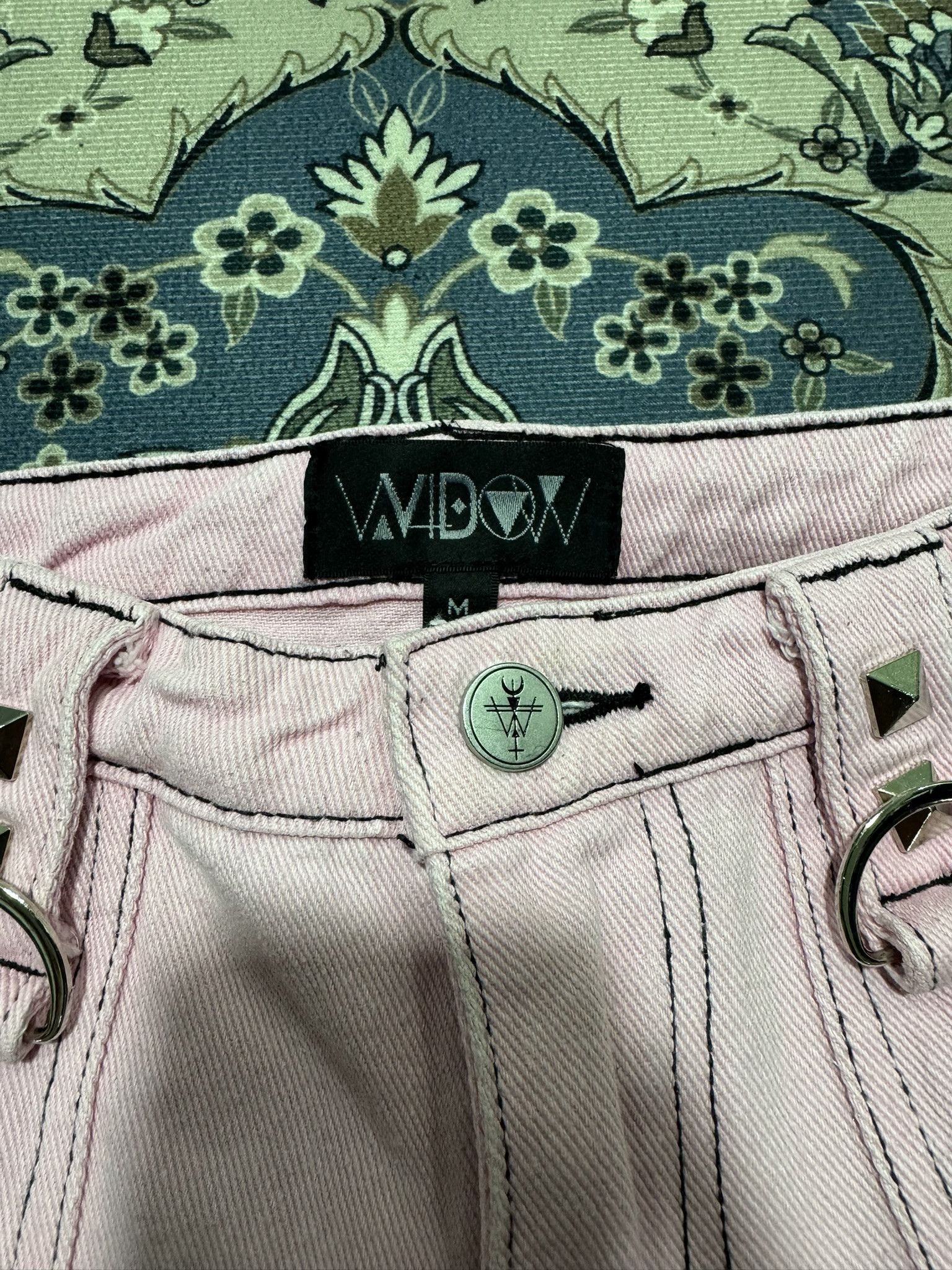 JNCO Widow Baggy Jeans JNCO Studded Wide Legs Sun Faded Size 30" / US 8 / IT 44 - 4 Thumbnail