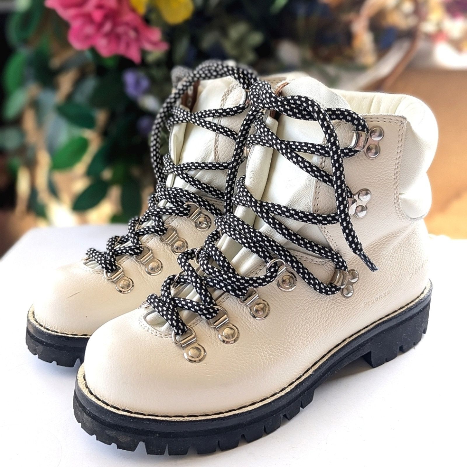 Proenza Schouler Proenza Schouler White Leather Vibram Sole Ankle Hiking Boot Size US 7 / IT 37 - 3 Thumbnail
