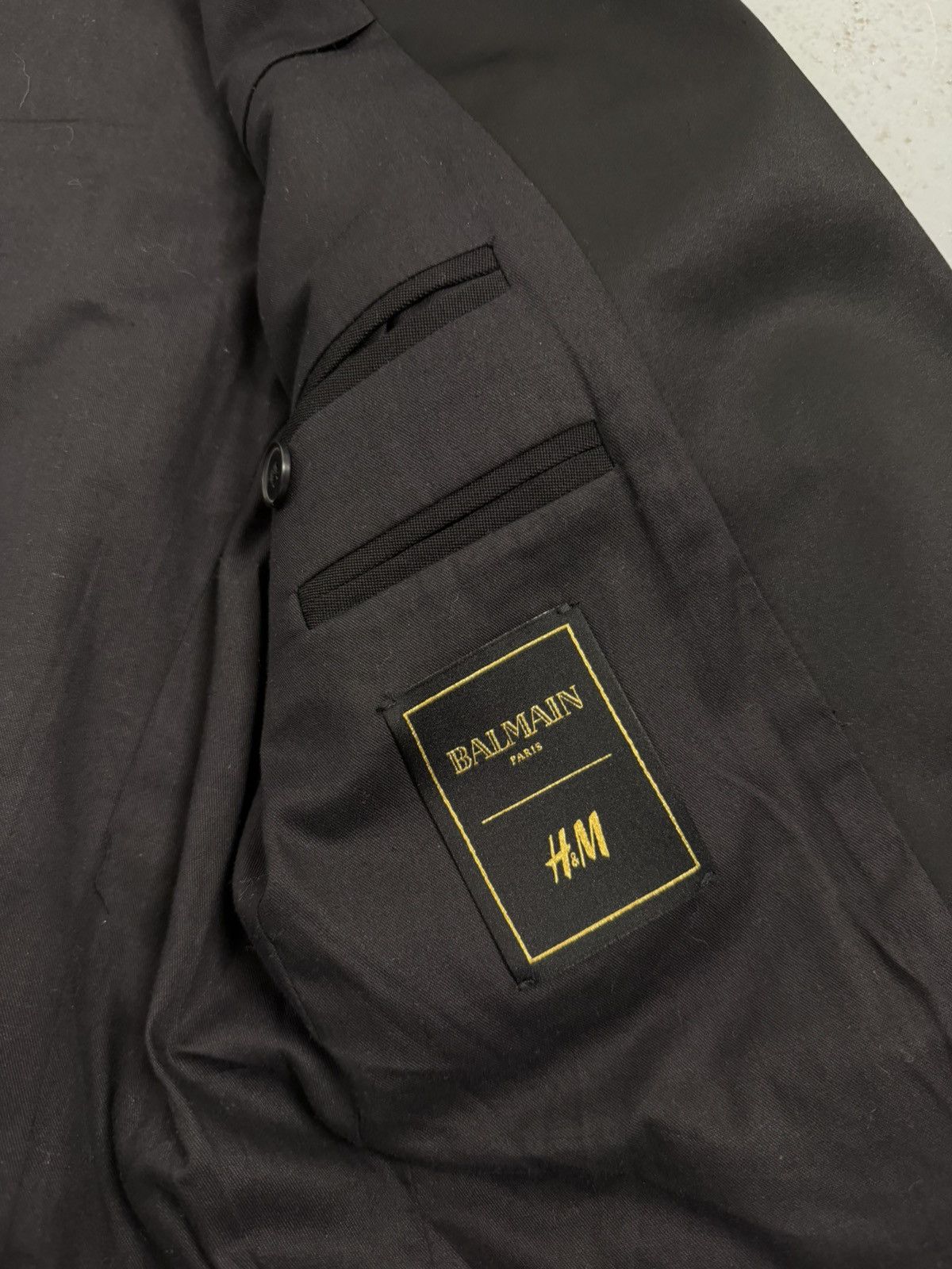 Balmain × H&M Balmain x H&M Black Shawl Collar Napoleon Wool Jacket Size 40R - 16 Thumbnail