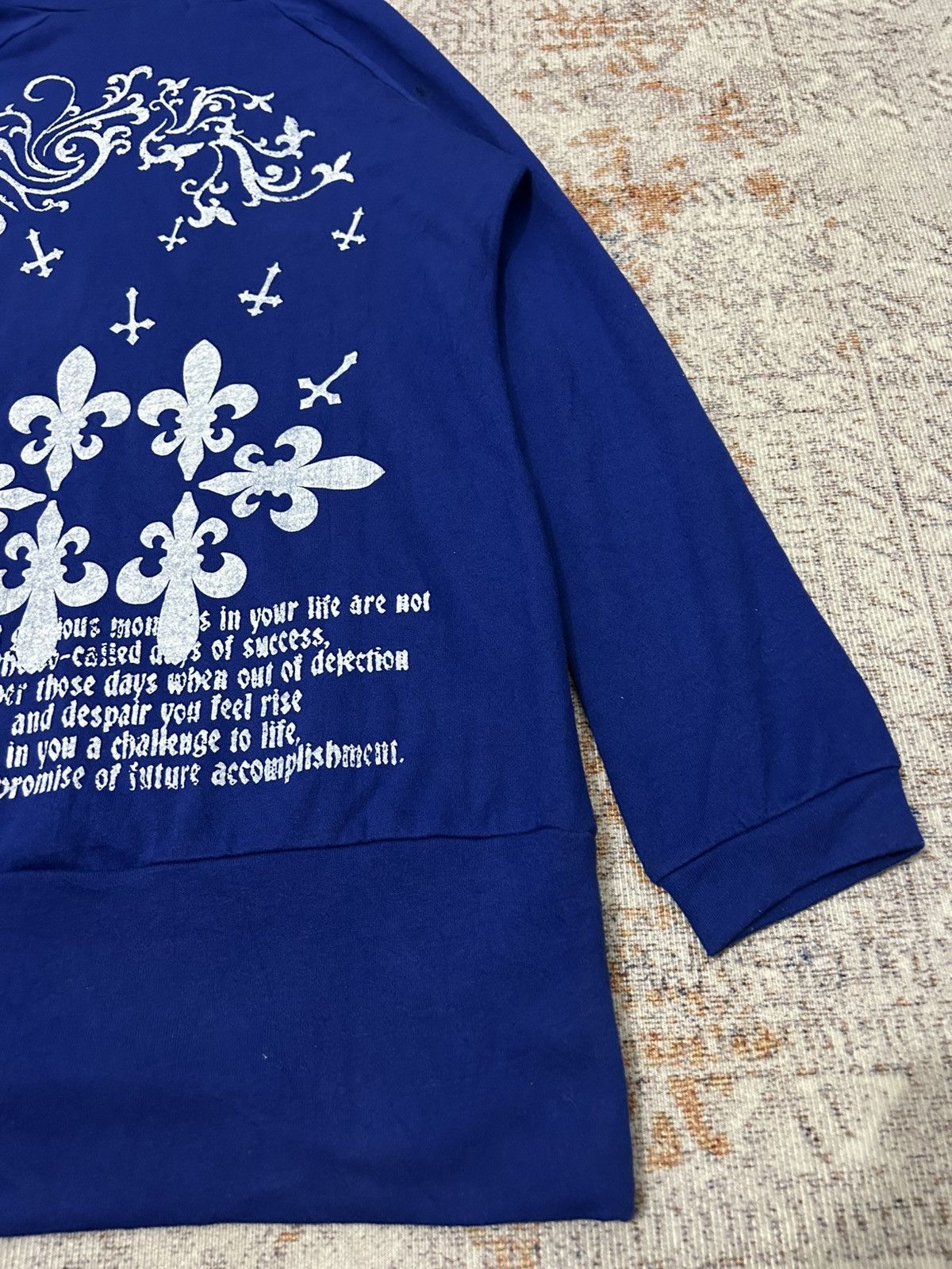 If Six Was Nine × Japanese Brand × Le Grande Bleu (L.G.B.) Lazy Daisy Croos Poem Hoodie Size US M / EU 48-50 / 2 - 4 Thumbnail