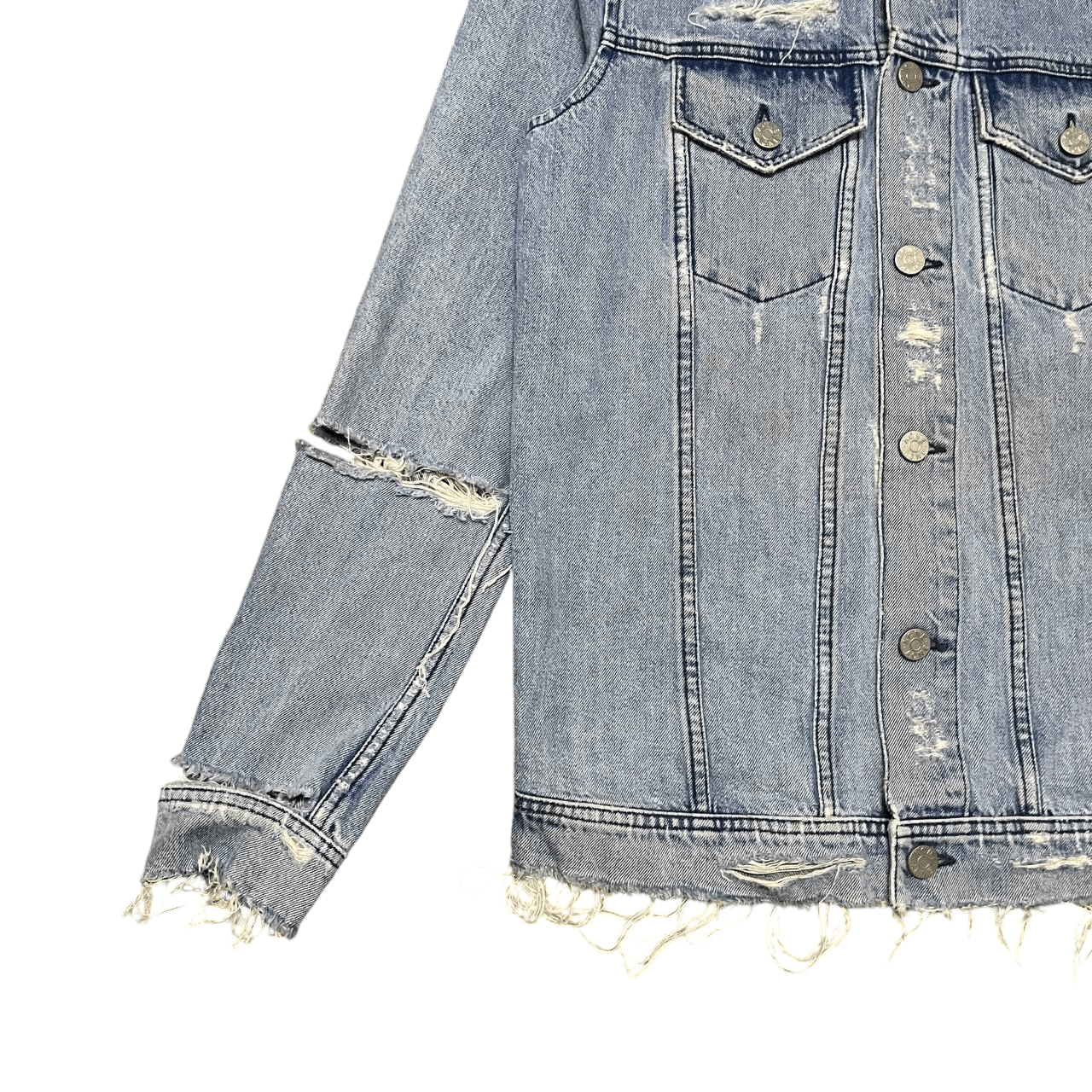 Acne Studios Crazy Thrashed Acne Denim Jacket Vintage Size US S / EU 44-46 / 1 - 3 Thumbnail