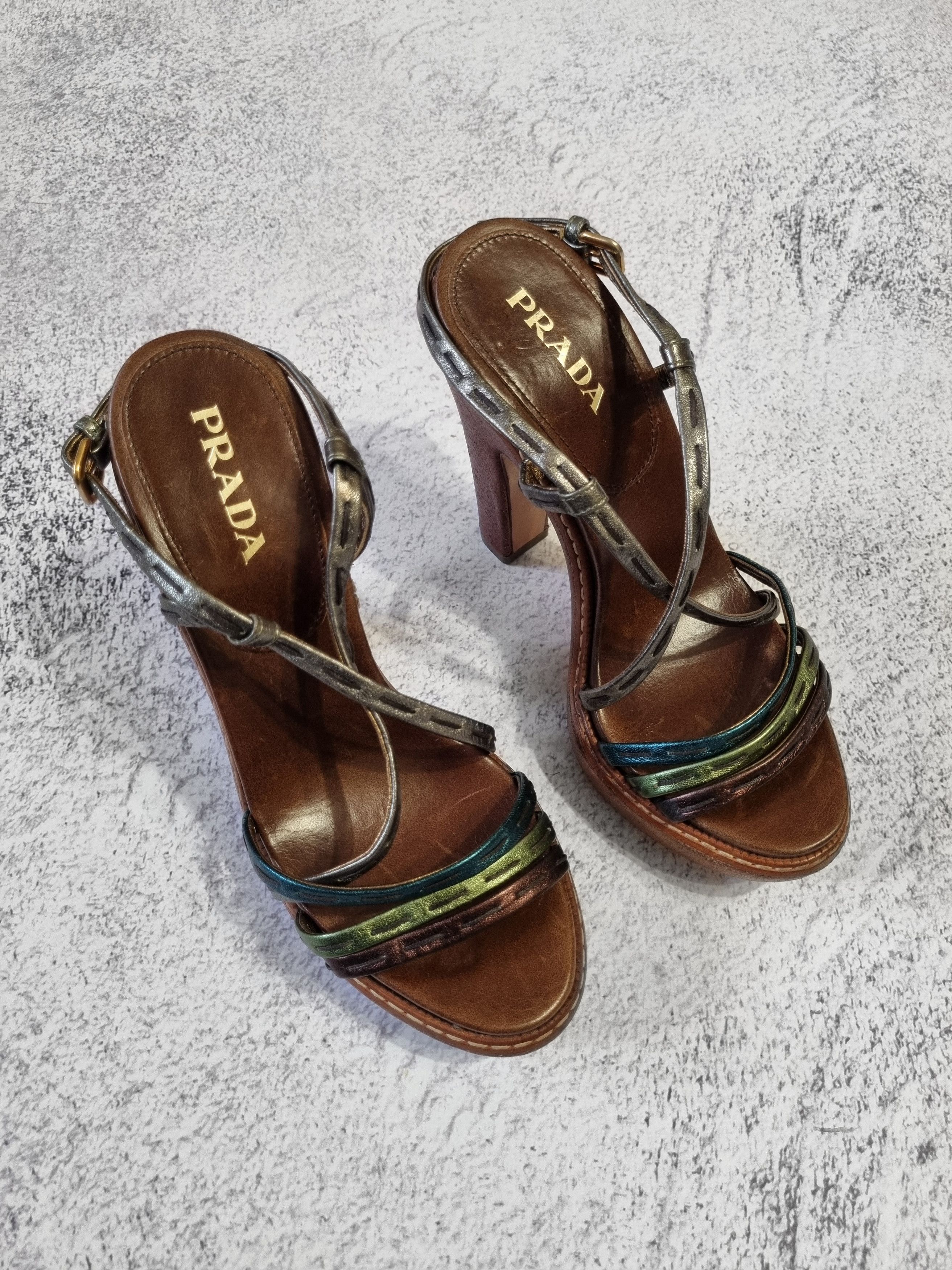 Prada Vintage Prada Leather High Heels Sandals Size US 5 / IT 35 - 2 Thumbnail