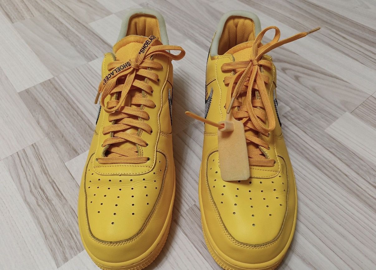 Nike × Off-White Nike Air Force 1 Low ICA Off-White University Gold/Lemonade Size US 13 / EU 46 - 4 Thumbnail