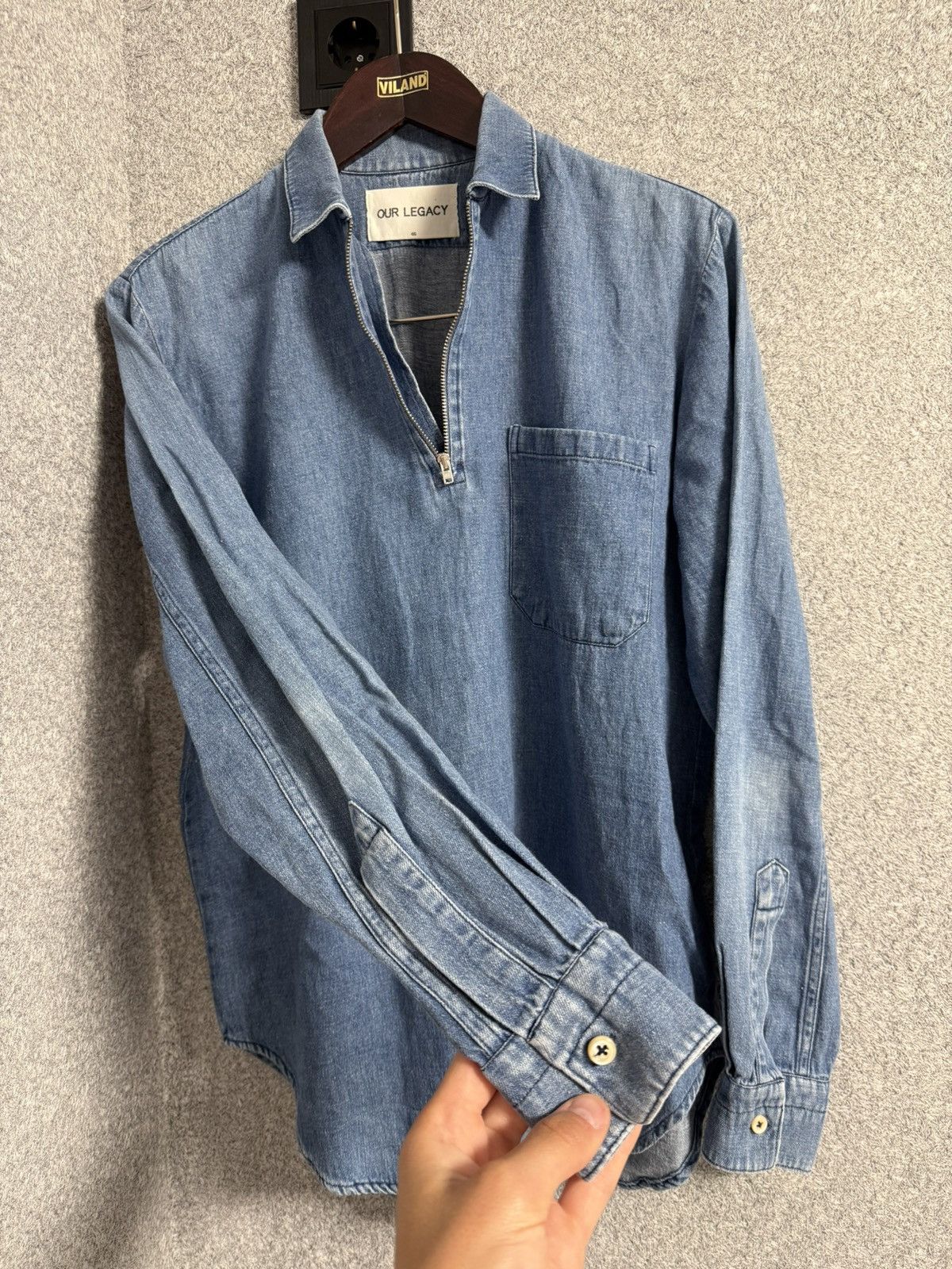 Our Legacy Our Legacy Vintage Half-Zip Denim Shirt by Y2K Luxury Size US M / EU 48-50 / 2 - 6 Thumbnail