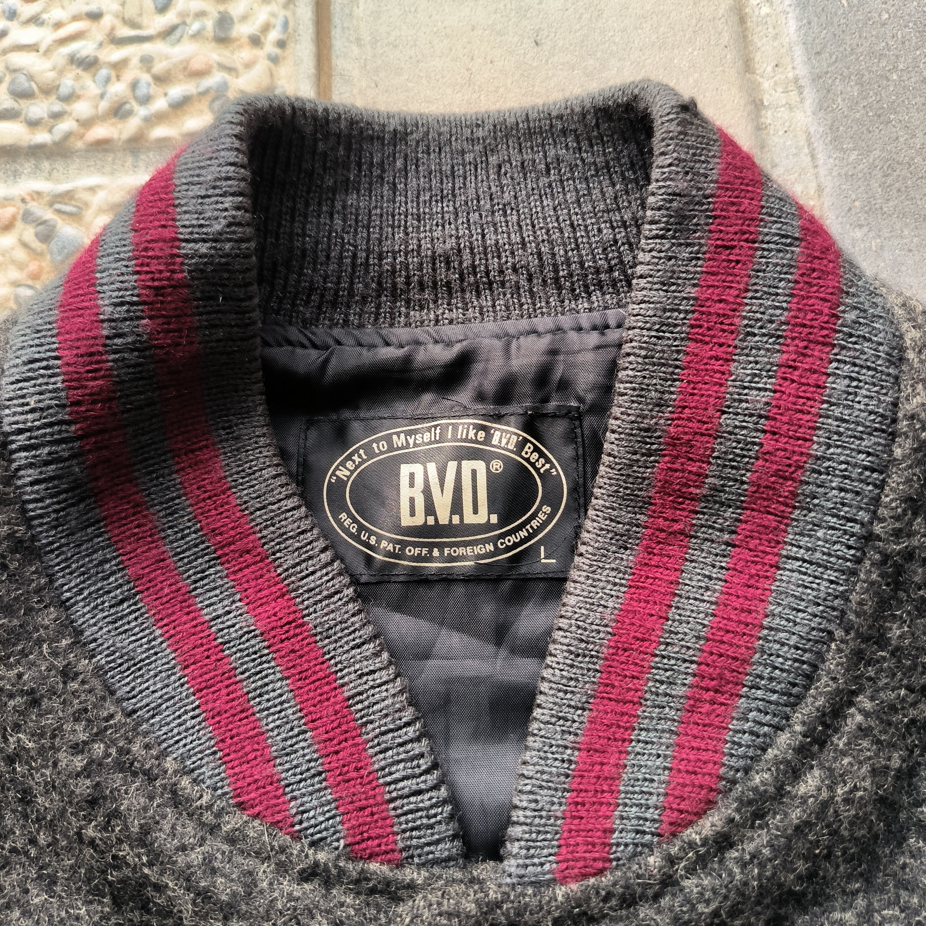 Vintage Vintage BVD Varsity Wool Jacket Size US L / EU 52-54 / 3 - 3 Thumbnail