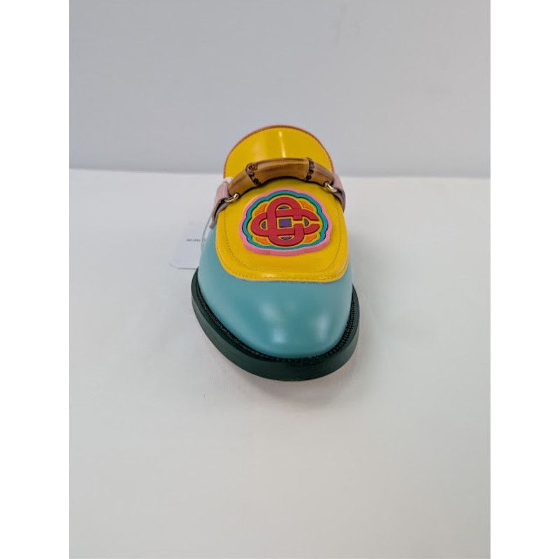 Casablanca o1rshd1 Leather Memphis Mule Slipper Sandal in Mint / Yellow Size US 11 / EU 44 - 14 Thumbnail