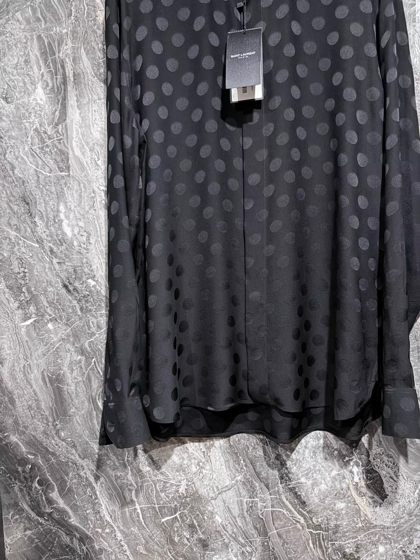 Saint Laurent Paris Saint Laurent 23SS Subtle Dot Pattern Silk Shirt 39 Size US M / EU 48-50 / 2 - 3 Thumbnail