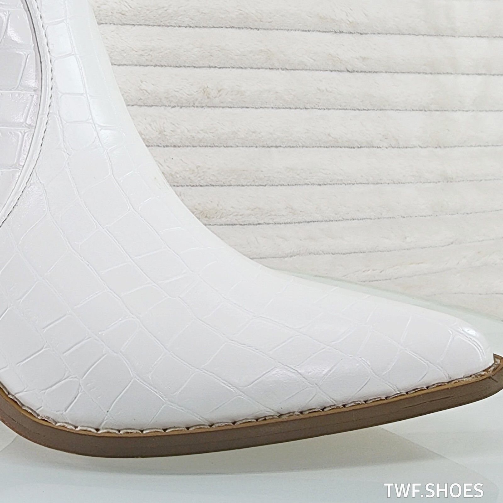 Other Dallas White Snake Texture Western Knee High Draped Chain Co Size US 10 / IT 40 - 9 Thumbnail