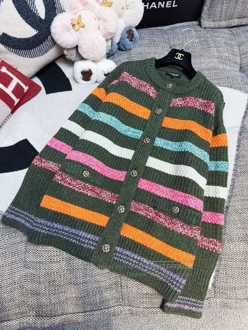 Chanel Chanel 22K autumn and winter show green colourful striped Size XS / US 0-2 / IT 36-38 - 7 Thumbnail