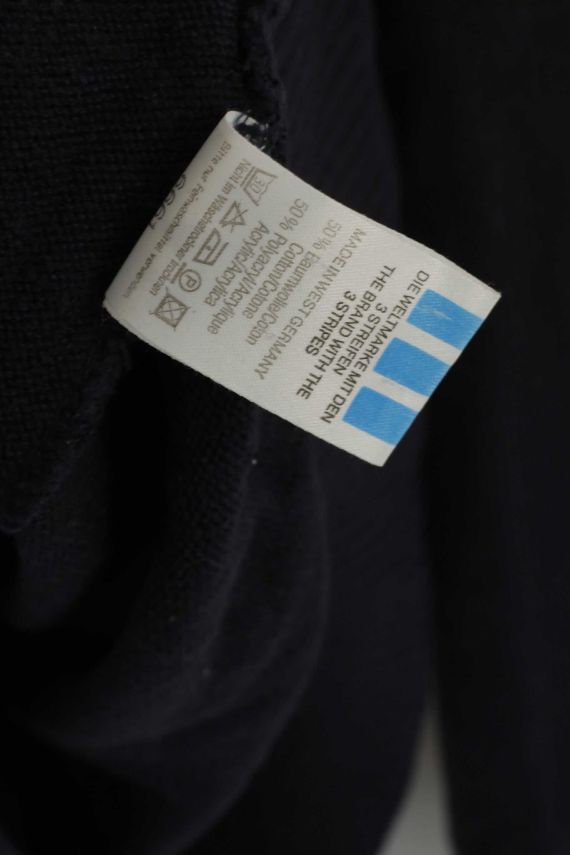 Adidas Adidas Men L Jumper Navy Cotton Poker Line Vintage 9024 Size US L / EU 52-54 / 3 - 8 Thumbnail