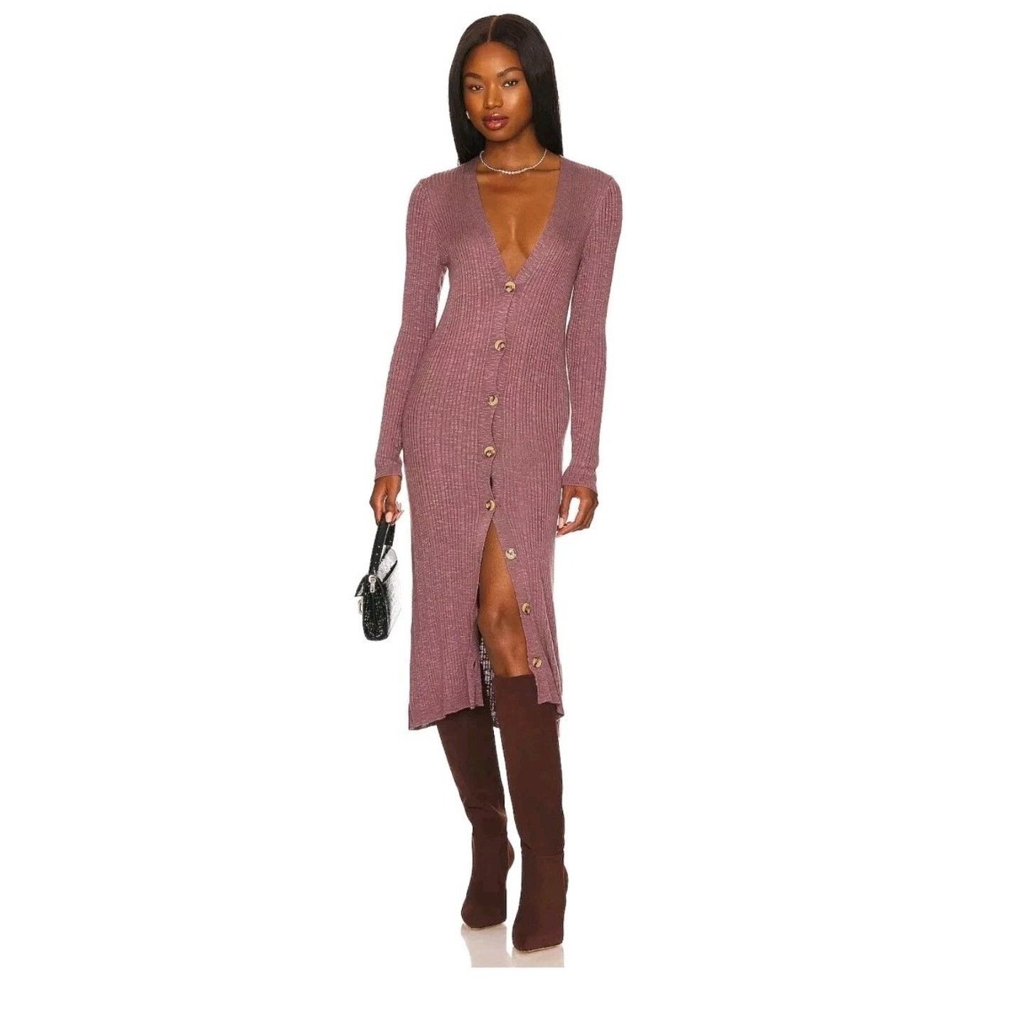 Free People Women's Midi Knit Sweater Dress M Sexy Luxe -  threedaughtersproperties.com