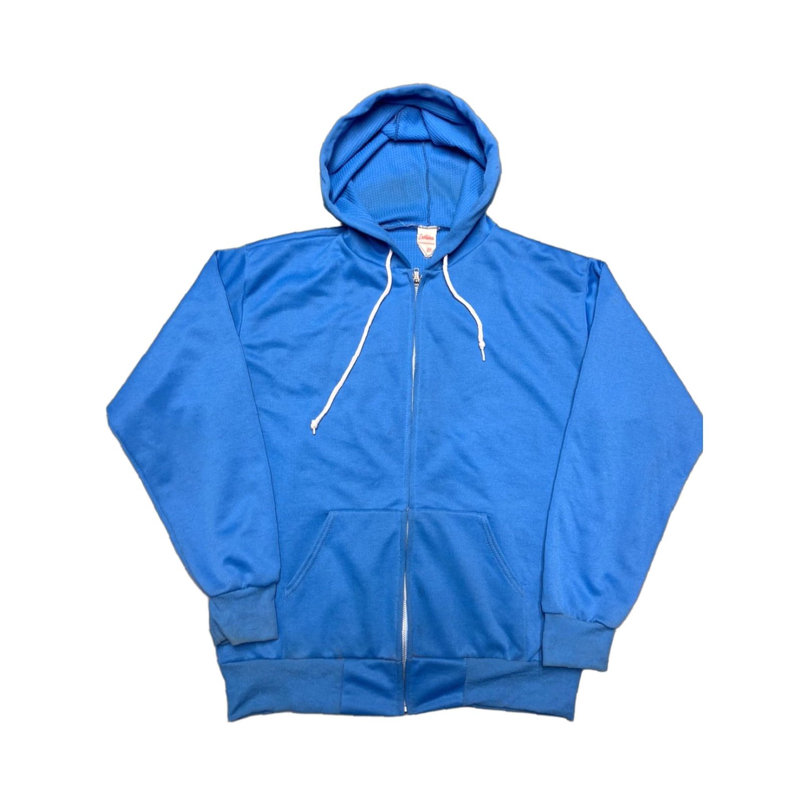 J Brand VINTAGE Vintage sportswear brand waffle knit hoodie thermal zip light blue 70s 80s Large Size US L / EU 52-54 / 3 - 1 Thumbnail