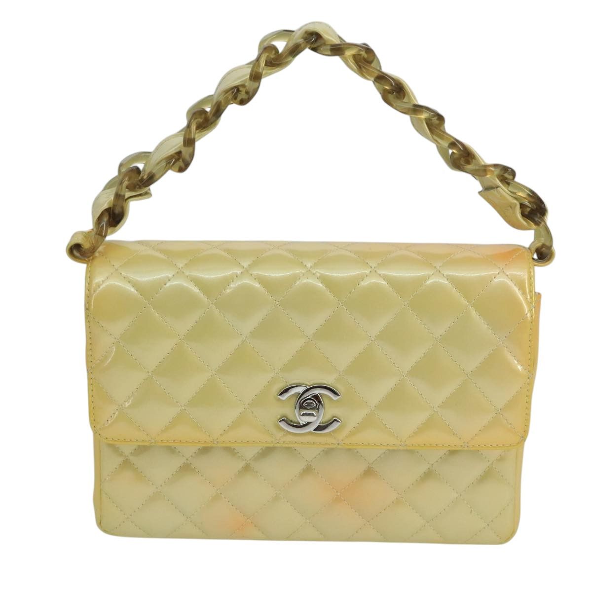Chanel Single Flap Yellow Patent Leather Handbag (Pre-Owned) Size ONE SIZE - 1 Thumbnail