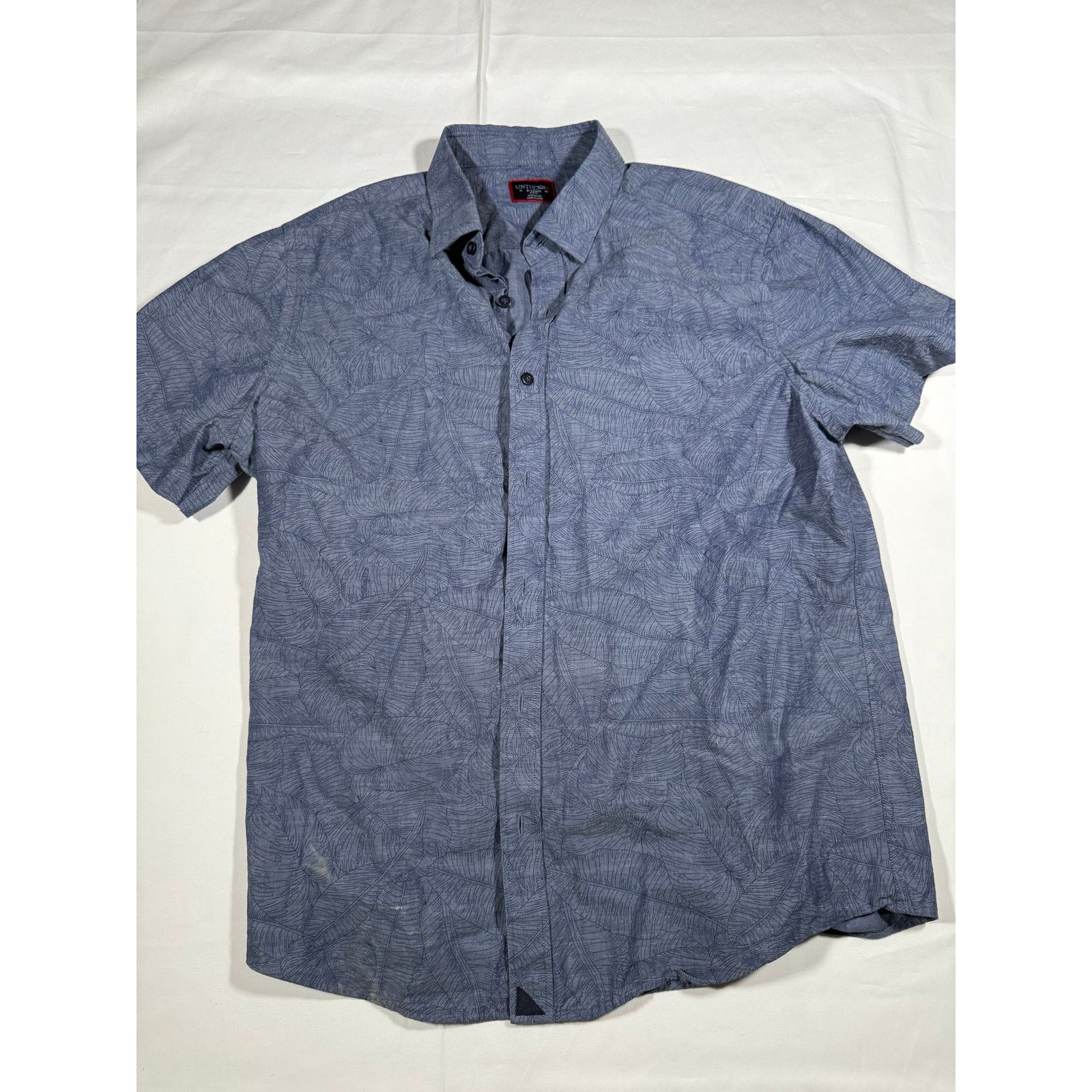 UNTUCKit UNTUCKit Montu Mens XL Slim Fit Short Sleeve Button Up Leaf Size US XL / EU 56 / 4 - 1 Thumbnail
