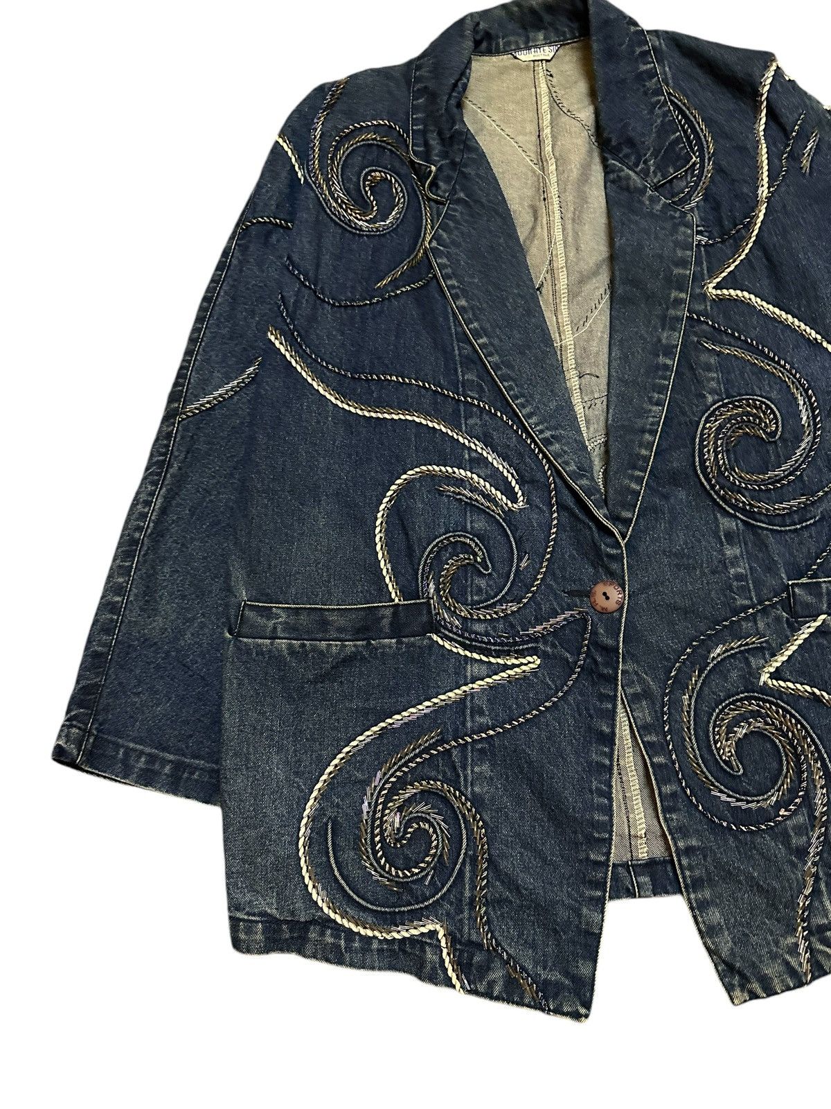 Japanese Brand vintage denim blazer rare design Size US M / EU 48-50 / 2 - 3 Thumbnail