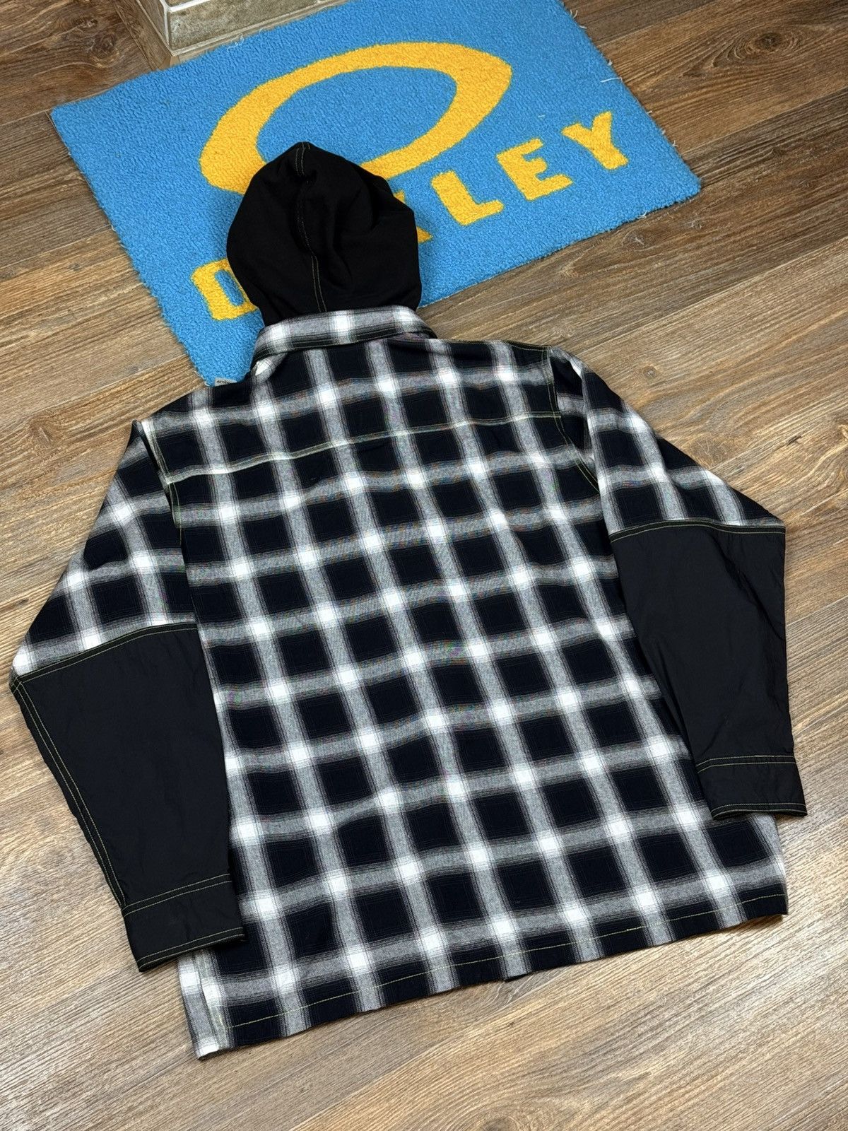 Japanese Brand × Vintage Attempt Checked Zip Hooded Shirt Jacket Size US M / EU 48-50 / 2 - 11 Thumbnail
