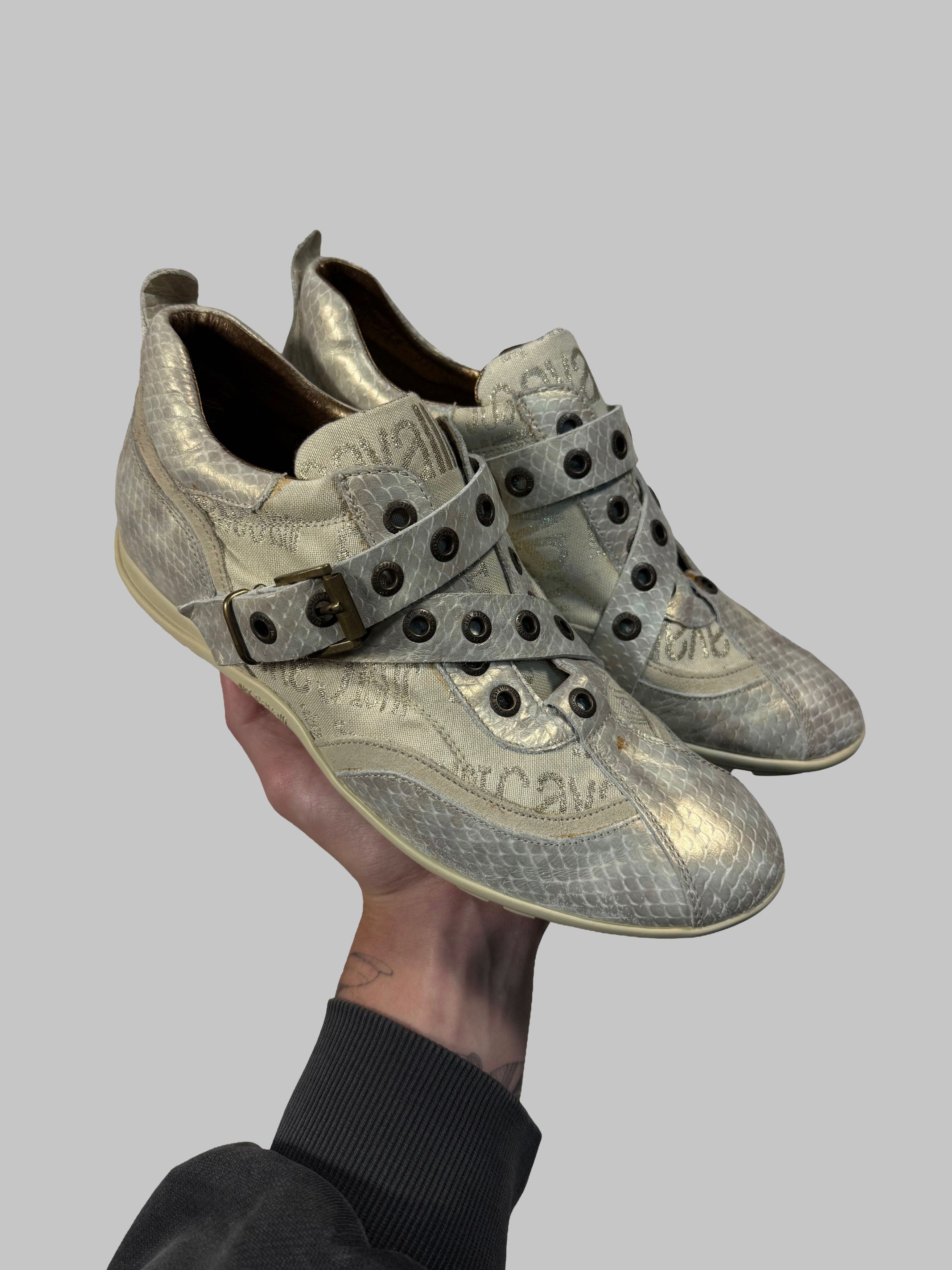 Roberto Cavalli Just Cavalli Vintage Y2K Avant Garde Snakeskin Sneakers Size US 6.5 / EU 39-40 - 1 Thumbnail