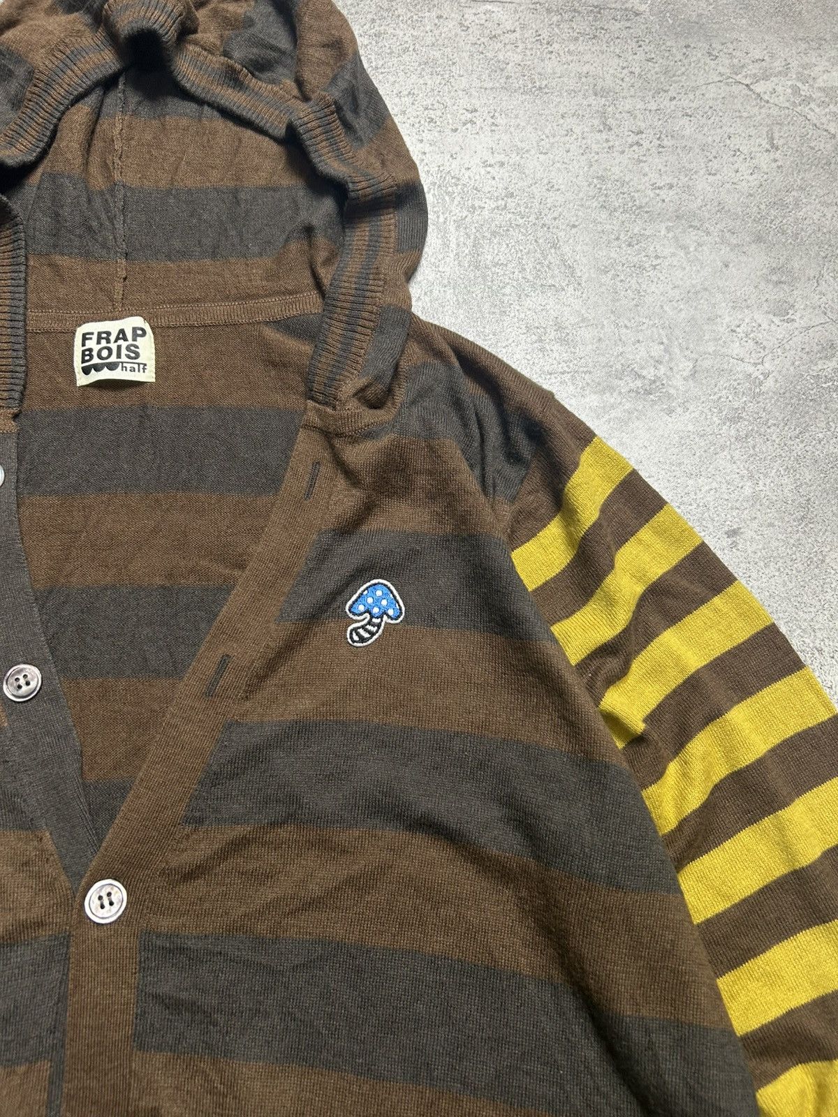 Issey Miyake Frapbois by Issey Miyake Stipe Knit Cardigan Hooded Jacket Size US M / EU 48-50 / 2 - 2 Thumbnail