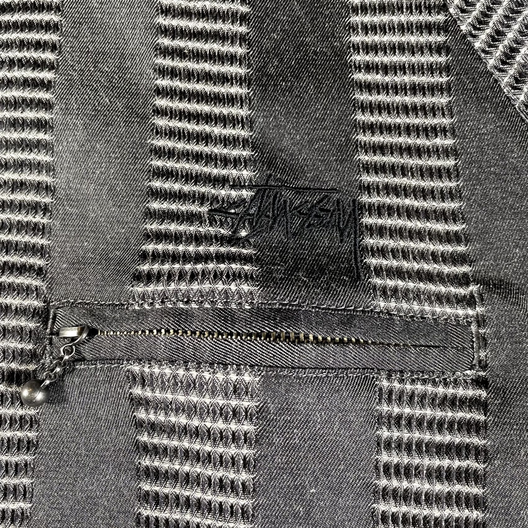 Etro Stussy Jacket Mens Medium Gray Striped Full Zip Polyester Rayon Retro Streetwear Bomber Zip Pocket Embroidered Logo Size US M / EU 48-50 / 2 - 2 Thumbnail
