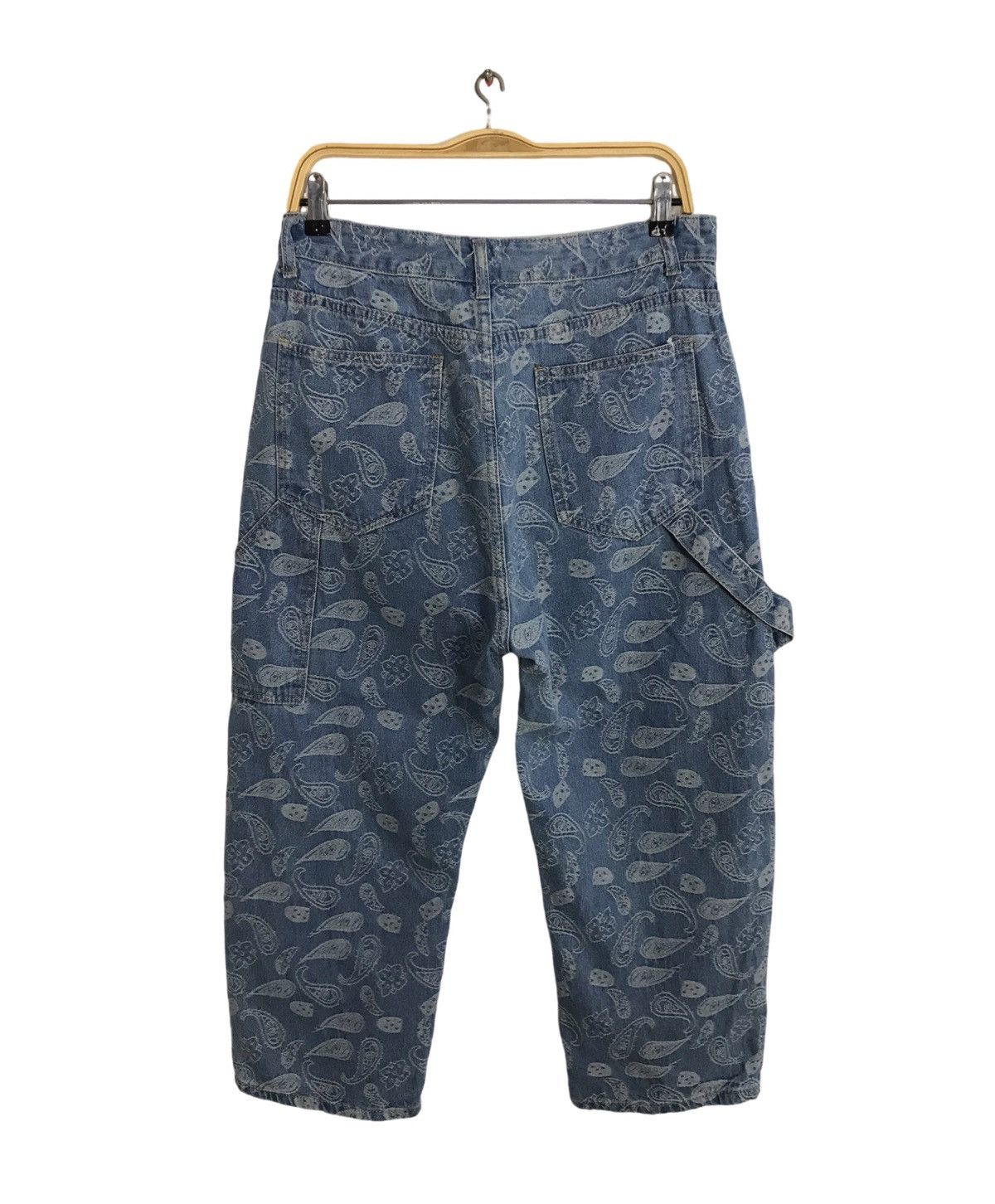 Japanese Brand × Vintage Vintage Japanese Brand Carpenter Paisley Art Denim Shorts Size US 30 / EU 46 - 2 Thumbnail