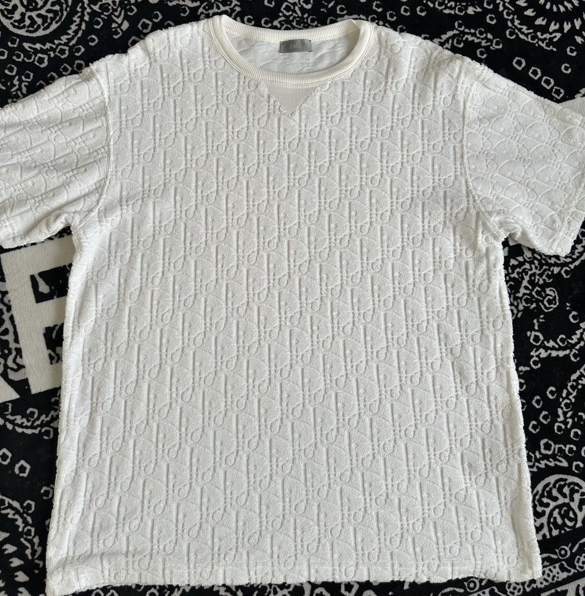 Dior Oblique Relaxed-Fit T-Shirt - Off-White Cotton Jacquard