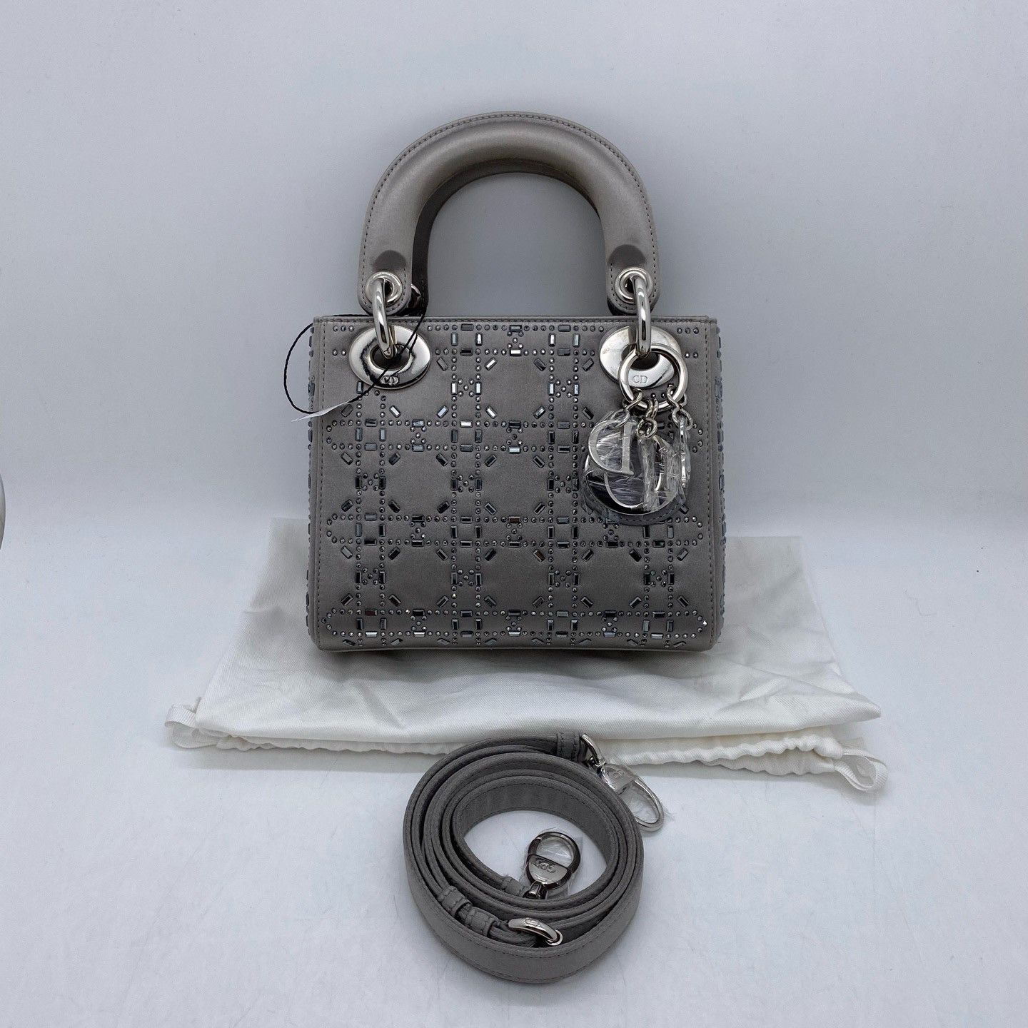 Dior Dior Lady Dior Satin Embellished Handle Bag ONE SIZE Size ONE SIZE - 1 Thumbnail
