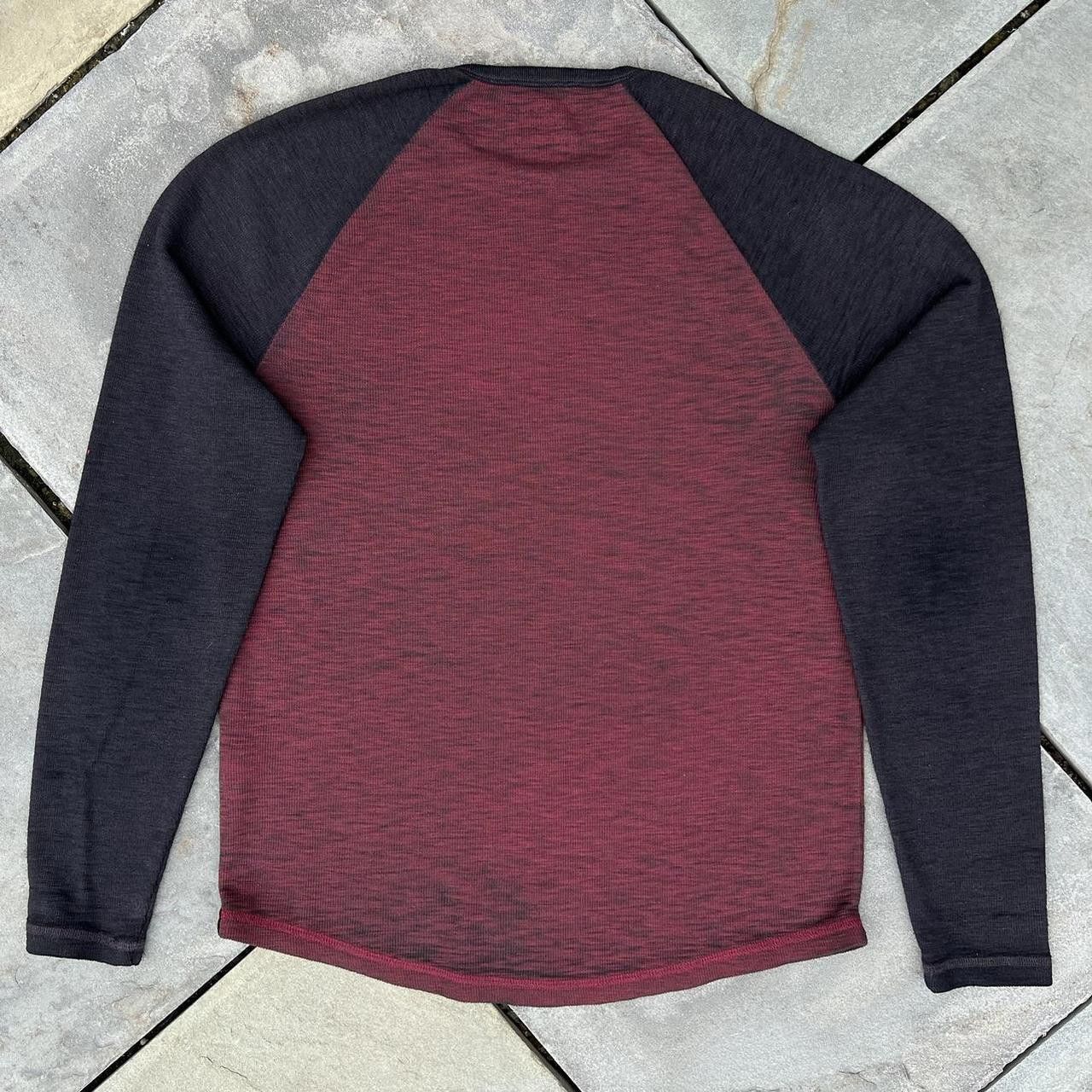 Lucky Brand Black and Red Garment Dyed Raglan Waffle Knit Thermal Size US M / EU 48-50 / 2 - 2 Thumbnail