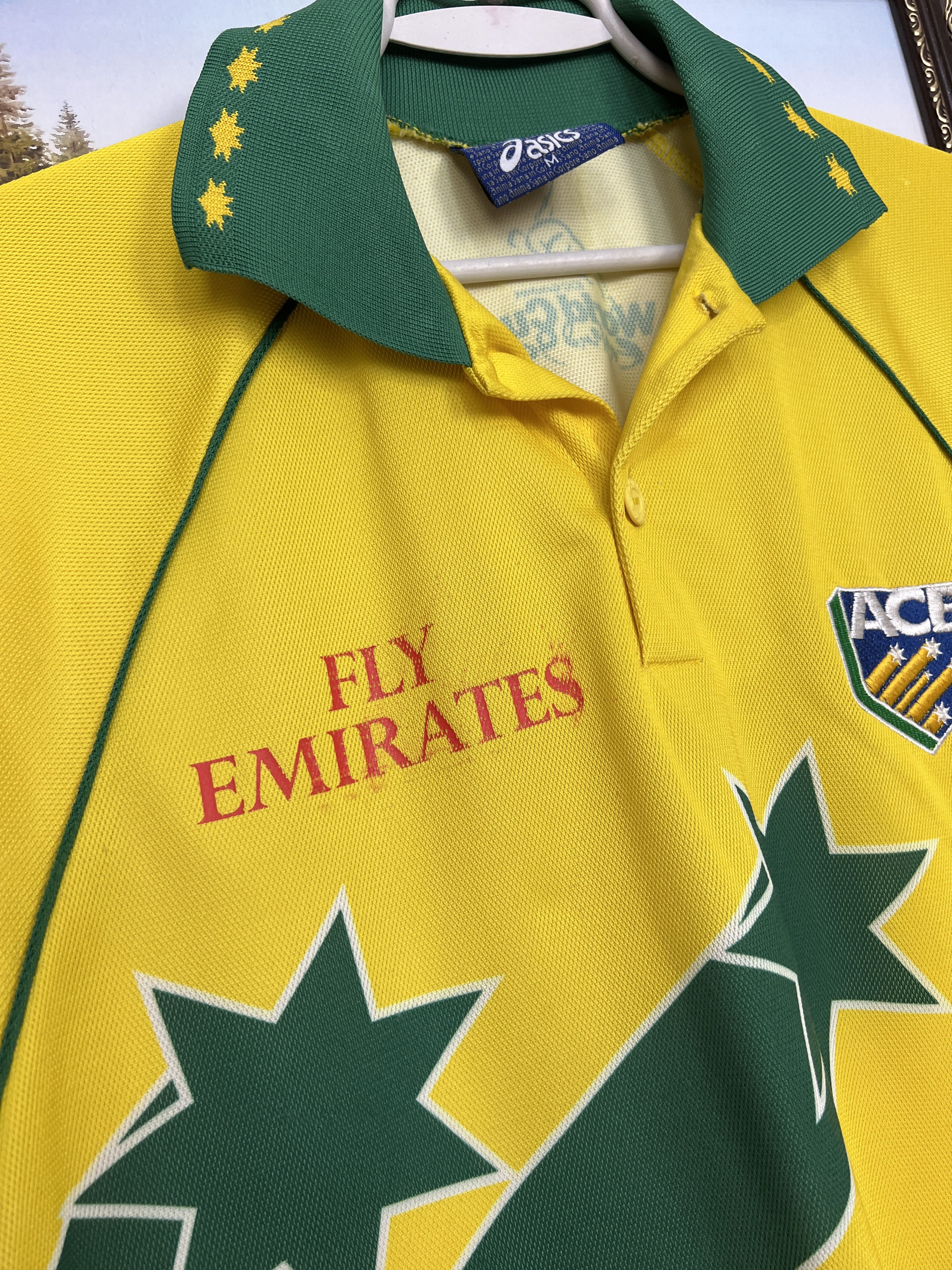 Asics Vintage 90's Australia World Cup Cricket Shirt Jersey Trikot Size US M / EU 48-50 / 2 - 7 Thumbnail