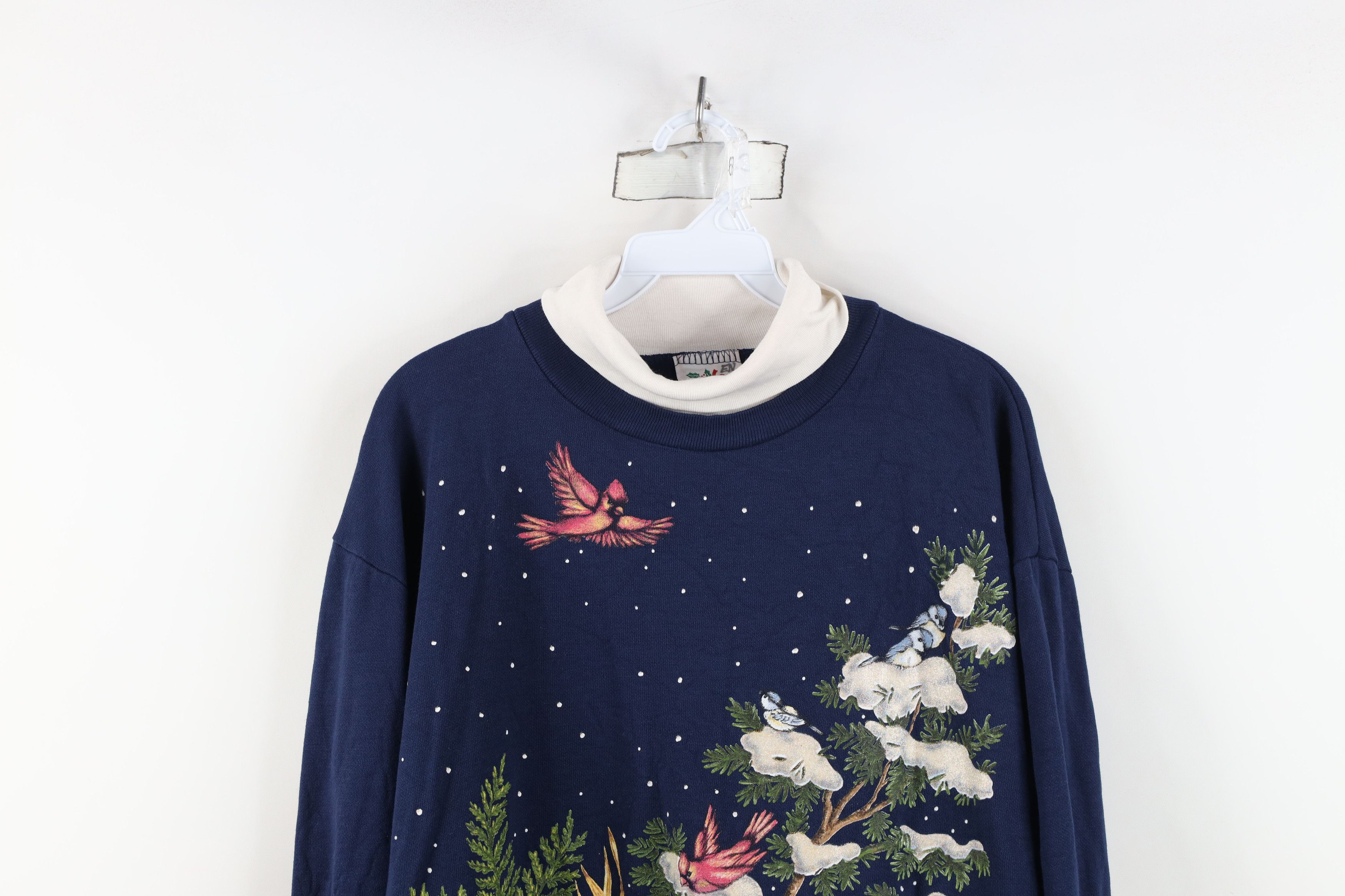 Vintage Vintage 90s Streetwear Winter Turtleneck Sweatshirt USA Size L / US 10 / IT 46 - 2 Thumbnail