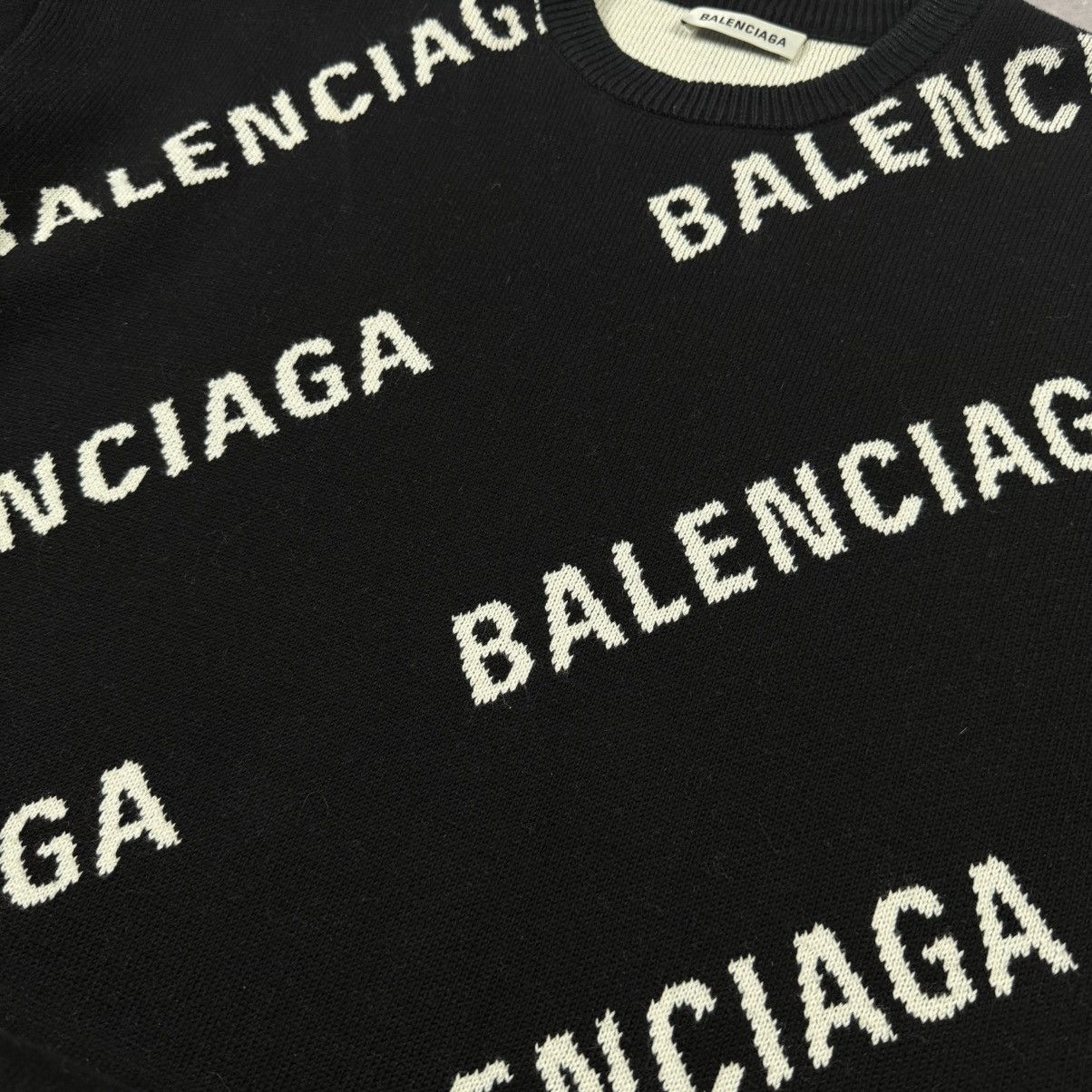 Balenciaga Balenciaga Black Monogram Knit Sweater Size US S / EU 44-46 / 1 - 2 Thumbnail