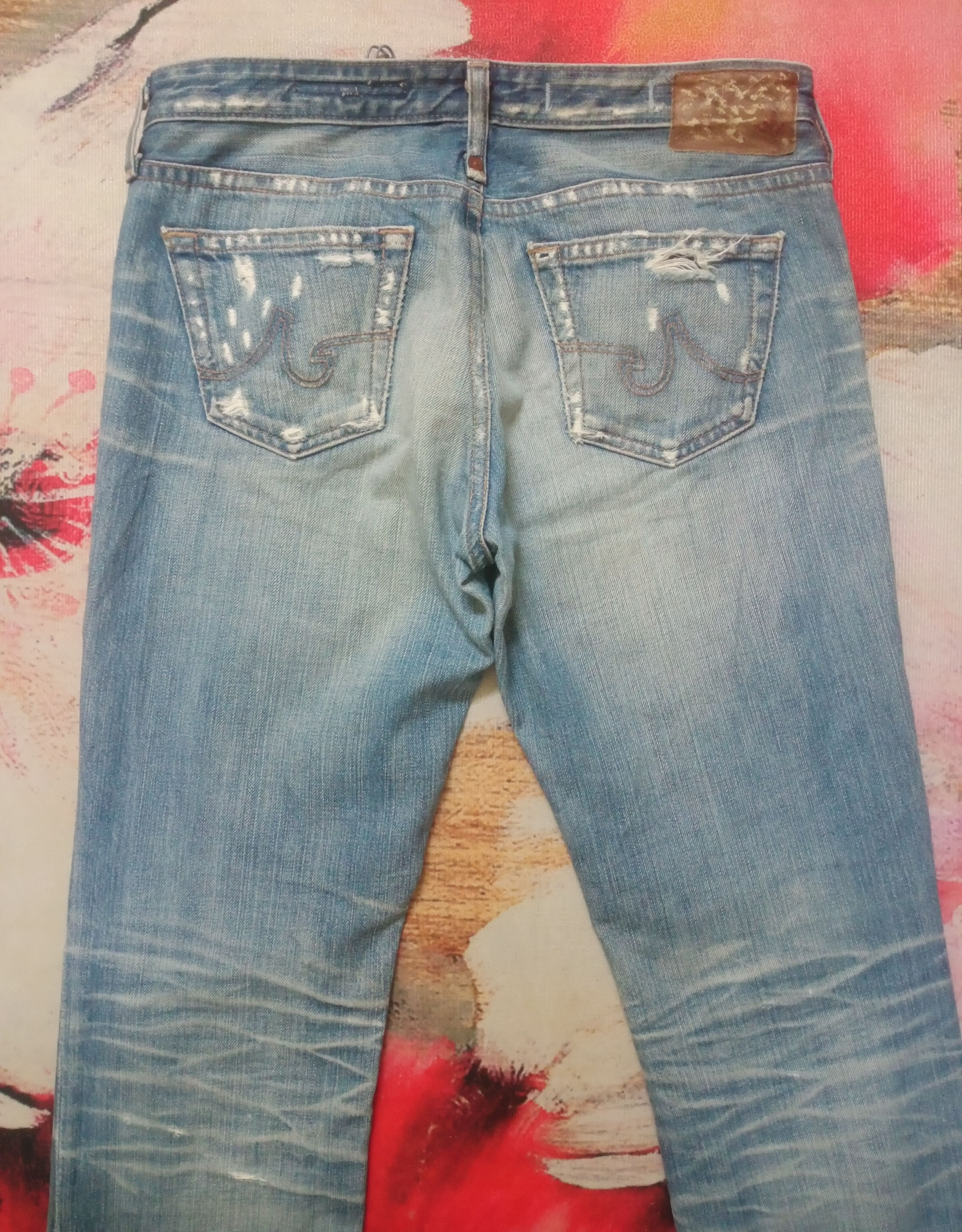 AG Adriano Goldschmied Rare AG Adriana Goldschmied Distressed Denim Size 30" / US 8 / IT 44 - 11 Thumbnail