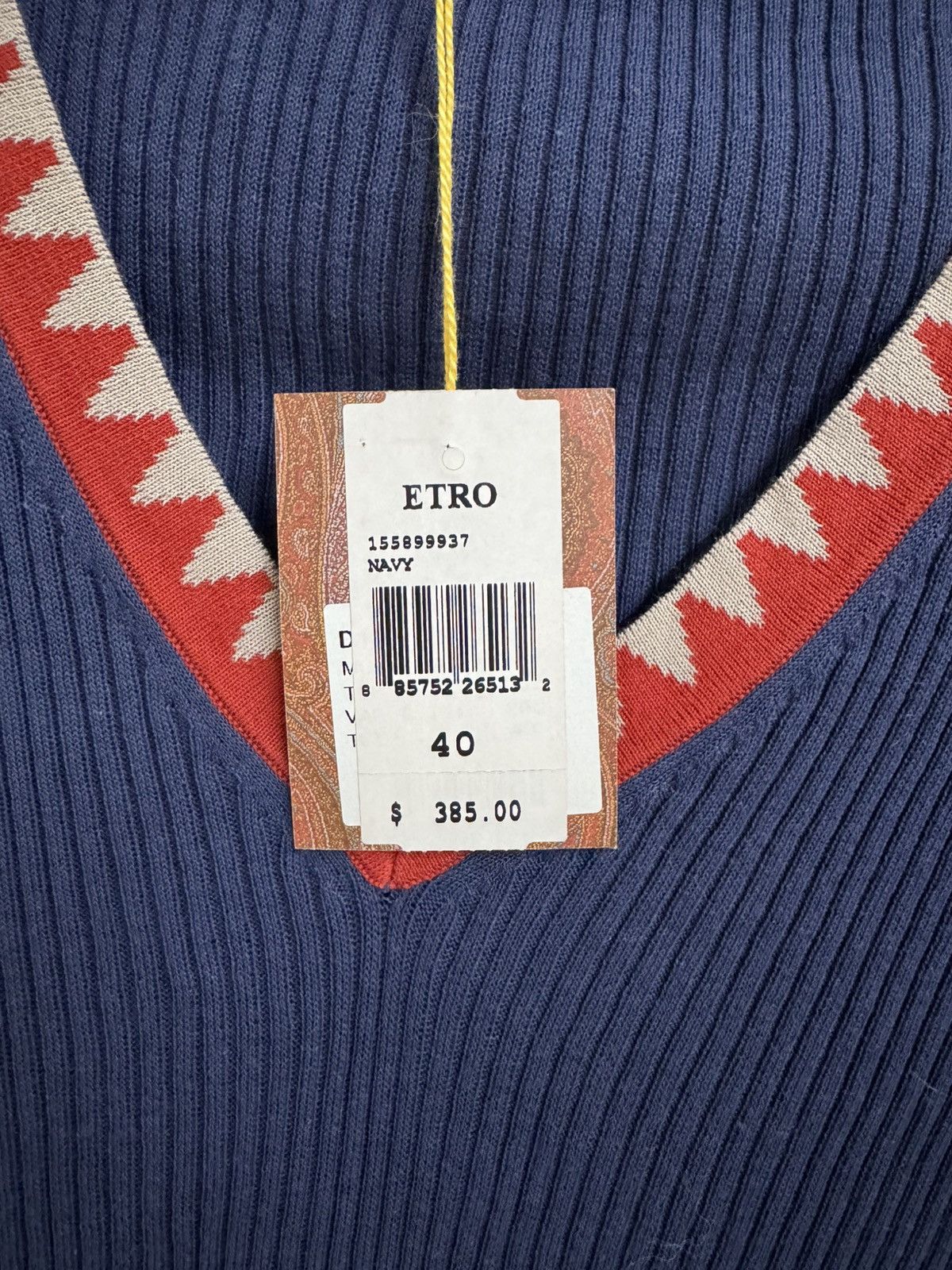 Etro Etro Ribbed V-Neck Knit Top – IT 40 – New With Tags Size M / US 6-8 / IT 42-44 - 2 Thumbnail