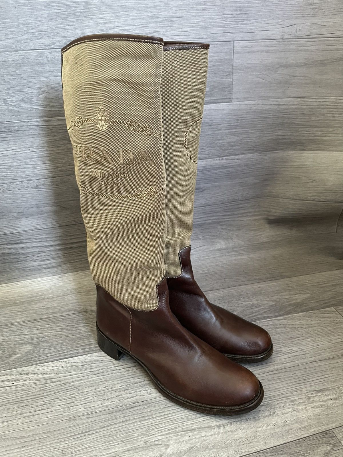 Prada Vintage Prada long riding boots Y2k sz 36.5 Size US 6.5 / IT 36.5 - 4 Thumbnail