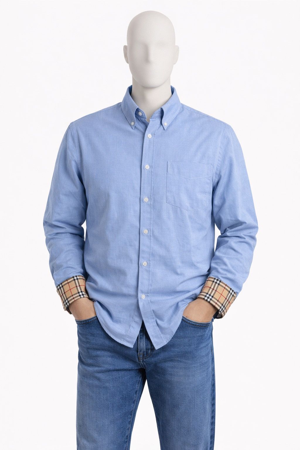 Burberry Burberry London Button Up Luxury Casual Blue Shirt Check Size US XL / EU 56 / 4 - 1 Thumbnail