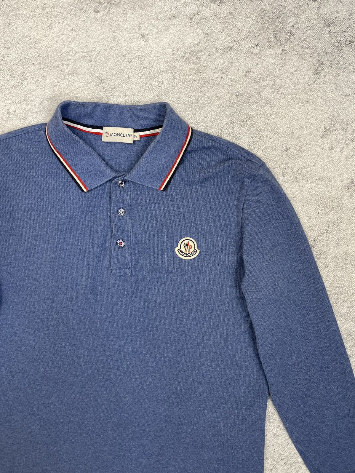 Moncler Rare Moncler Polo Shirt Long Sleeve Cotton Logo Size US S / EU 44-46 / 1 - 4 Thumbnail