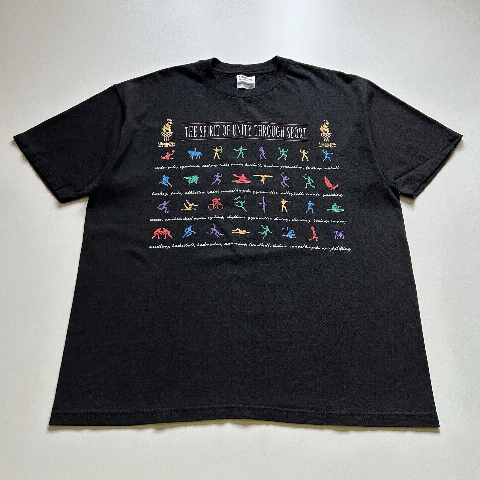 USA Olympics Vintage 90s 1996 Atlanta Olympic Games USA T Shirt XL Black Size US XL / EU 56 / 4 - 1 Thumbnail