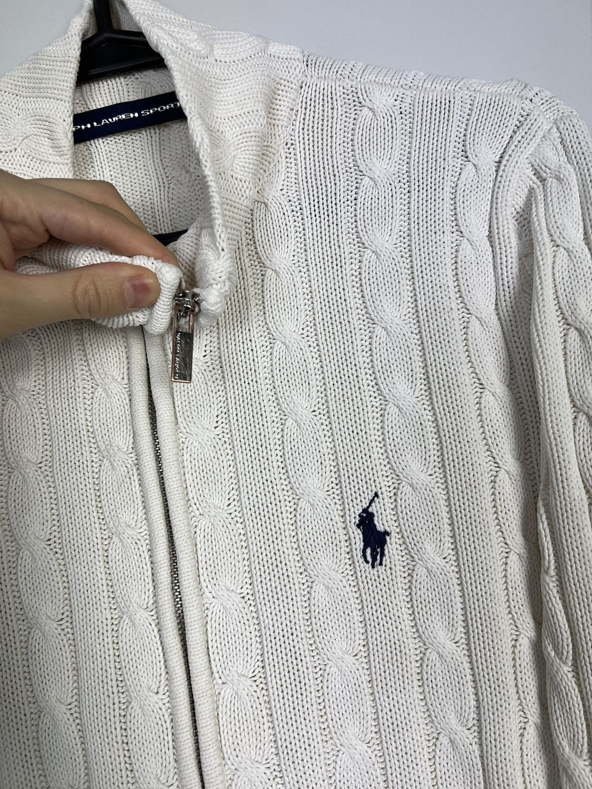 Ralph Lauren Sweater Braid Polo Ralph Lauren Zipped White Size L / US 10 / IT 46 - 3 Thumbnail
