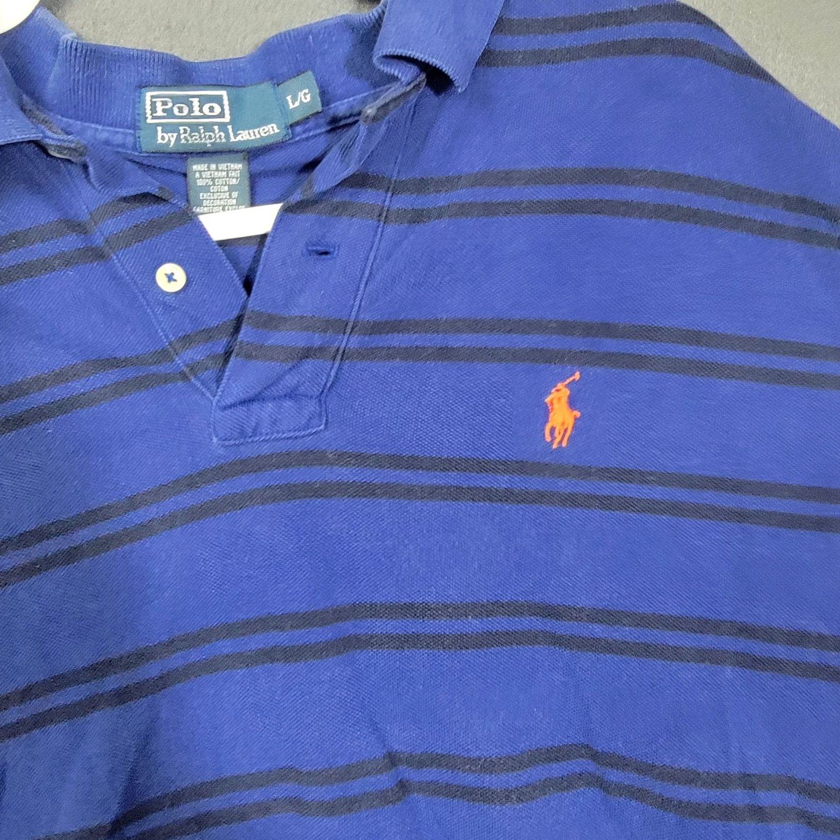 Polo Ralph Lauren Polo Ralph Lauren Polo Shirt Mens Large Blue Black Striped Casual Faded Pony Logo Size US L / EU 52-54 / 3 - 3 Thumbnail