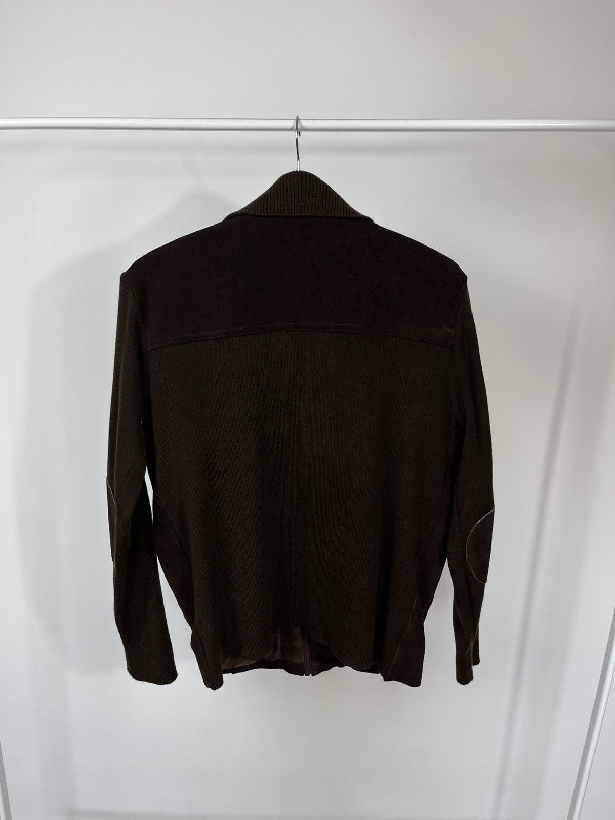 Leather Vintage Suede Leather Jacket Brown Knit Sleeves Zip Women’s Size M / US 6-8 / IT 42-44 - 10 Thumbnail